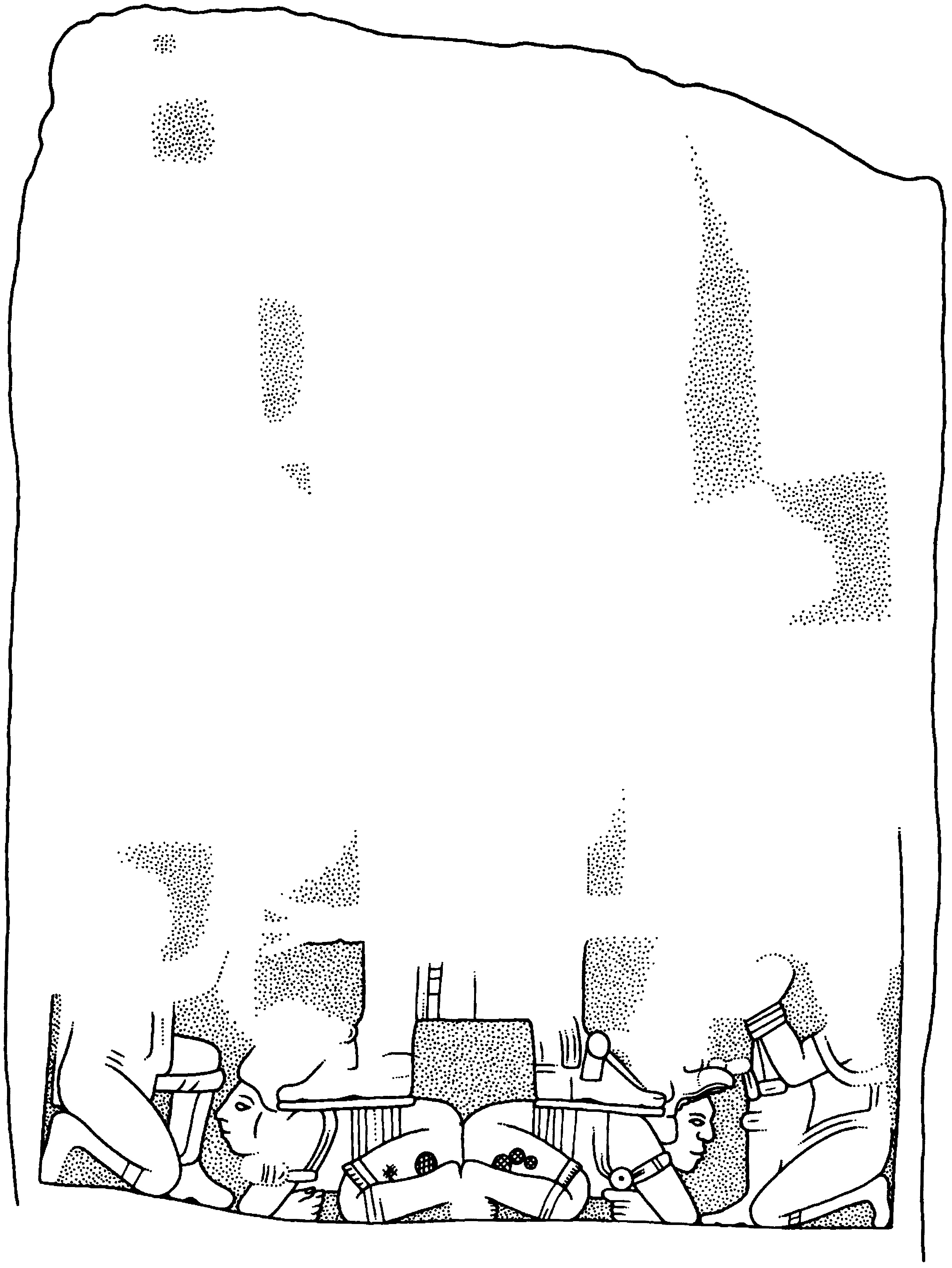 Drawing of Coba, Stela 8, front