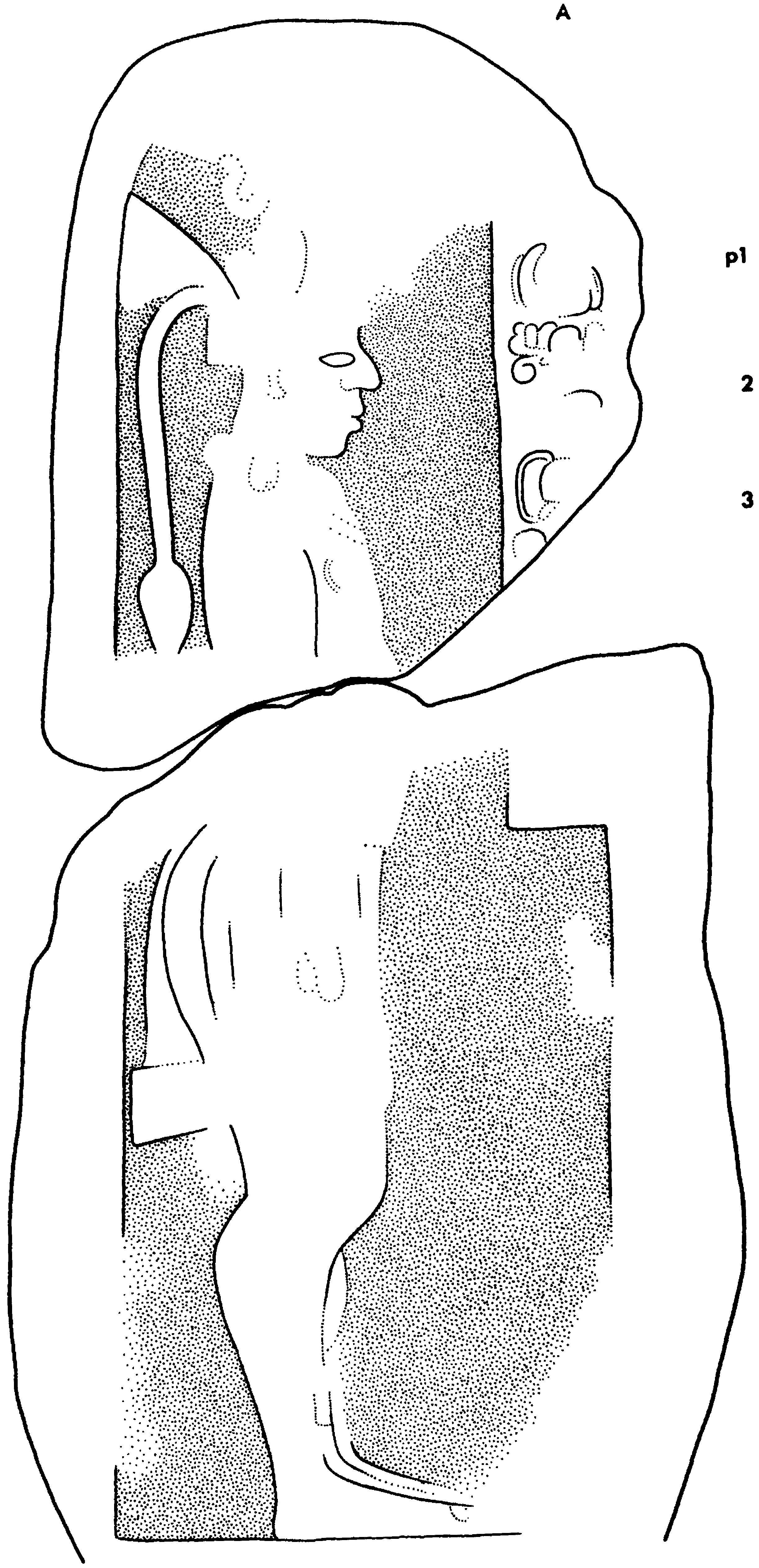Drawing of Coba, Stela 10, front