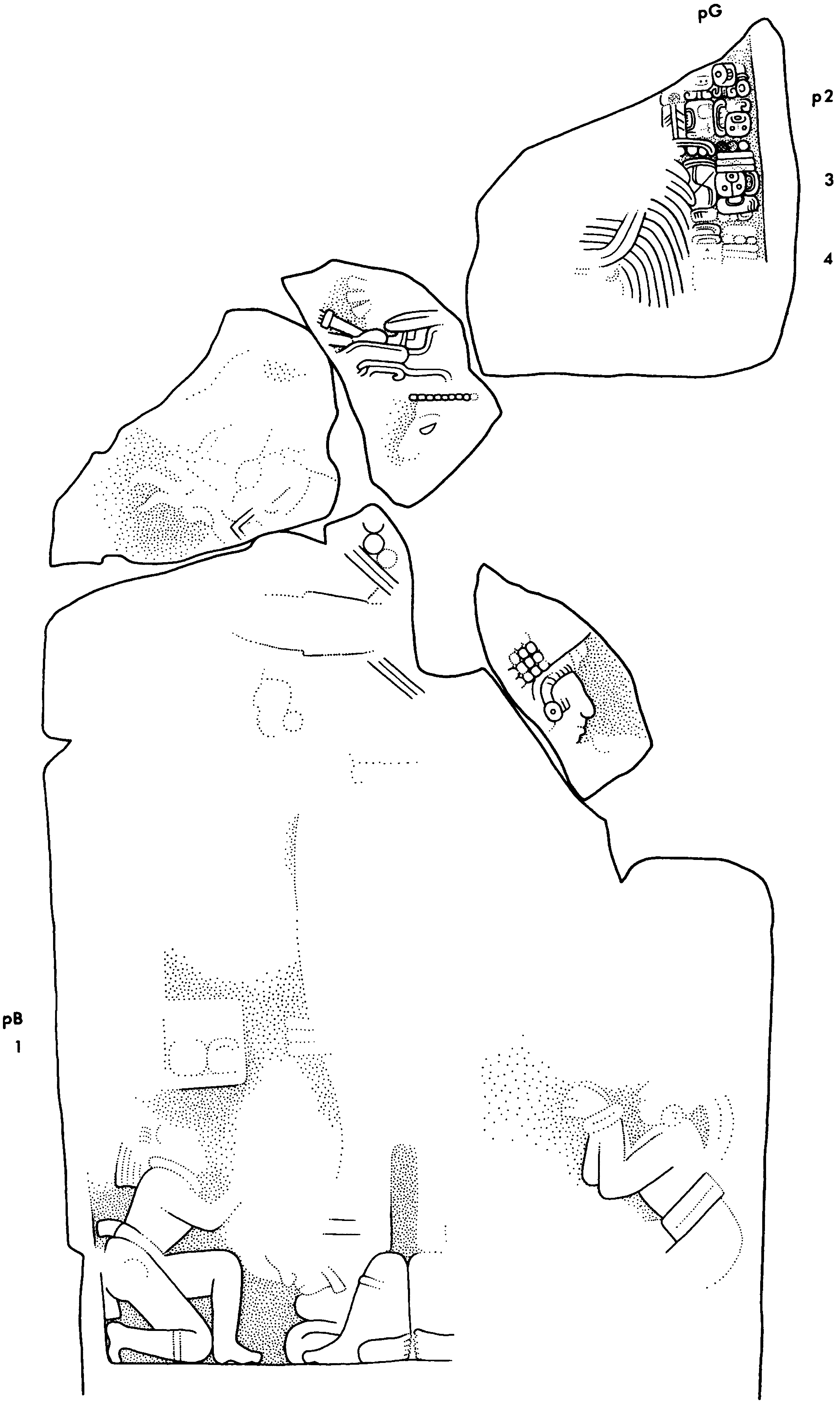 Drawing of Coba, Stela 12, front