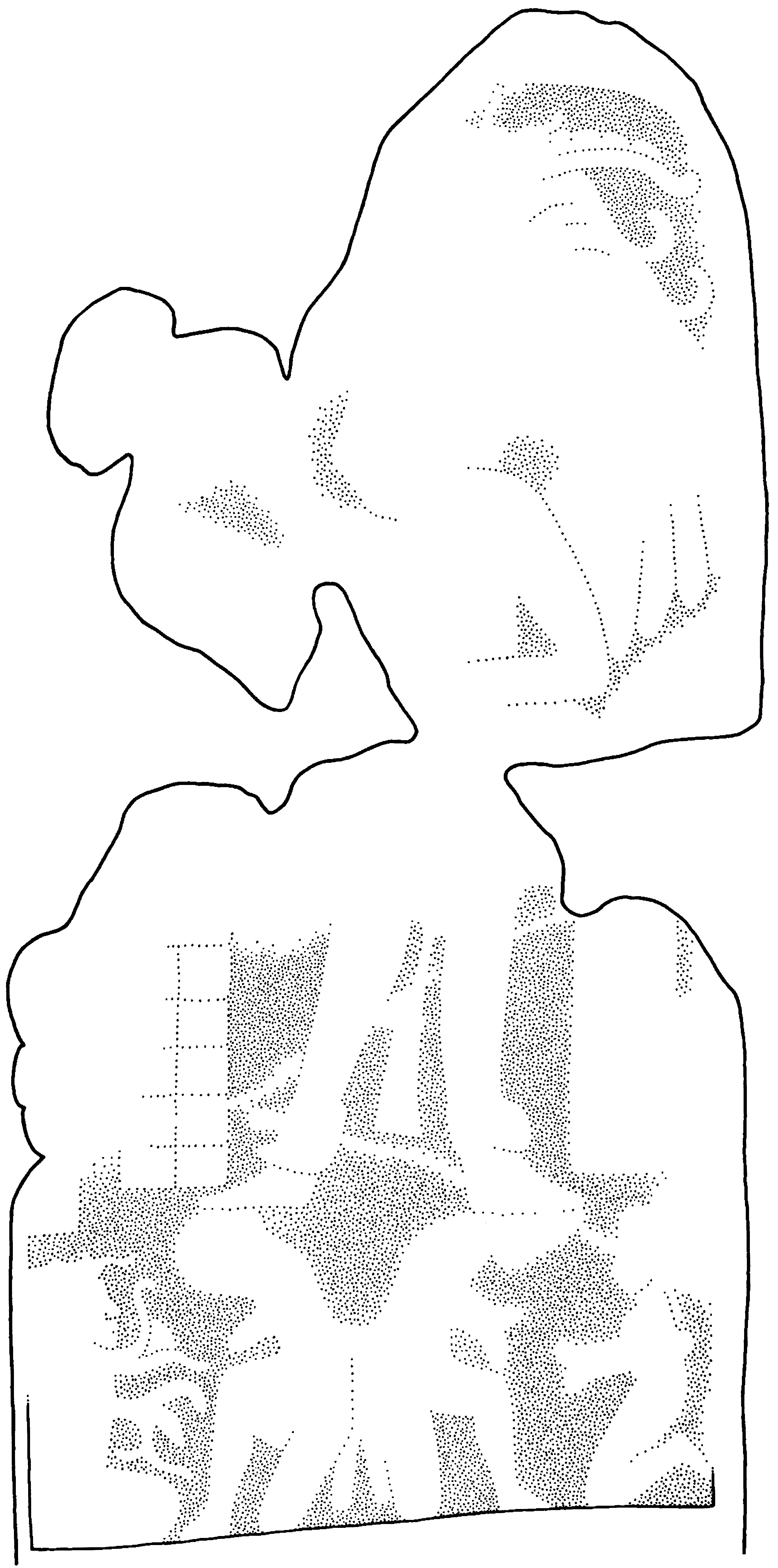 Drawing of Coba, Stela 22, front