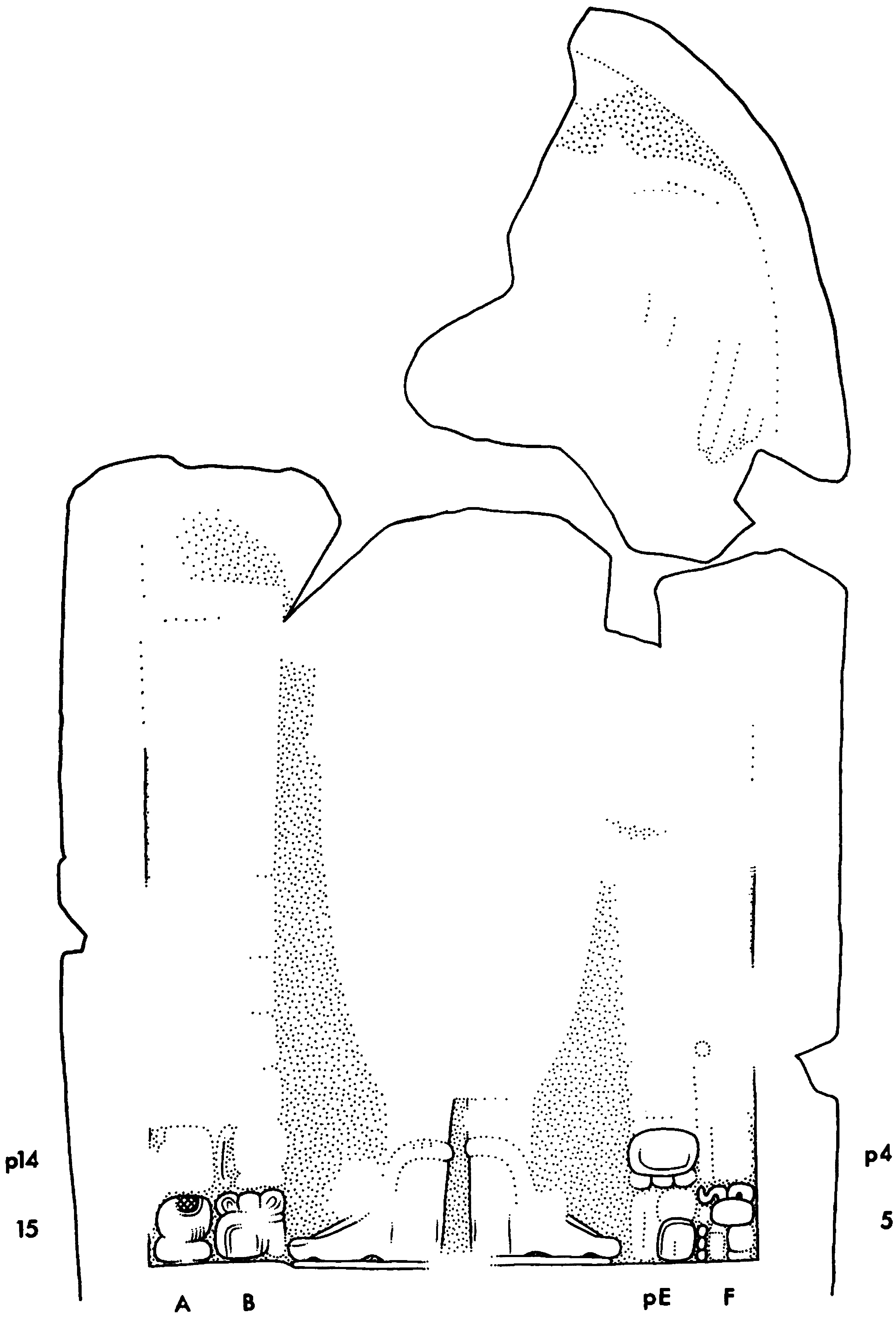 Drawing of Coba, Stela 23, front