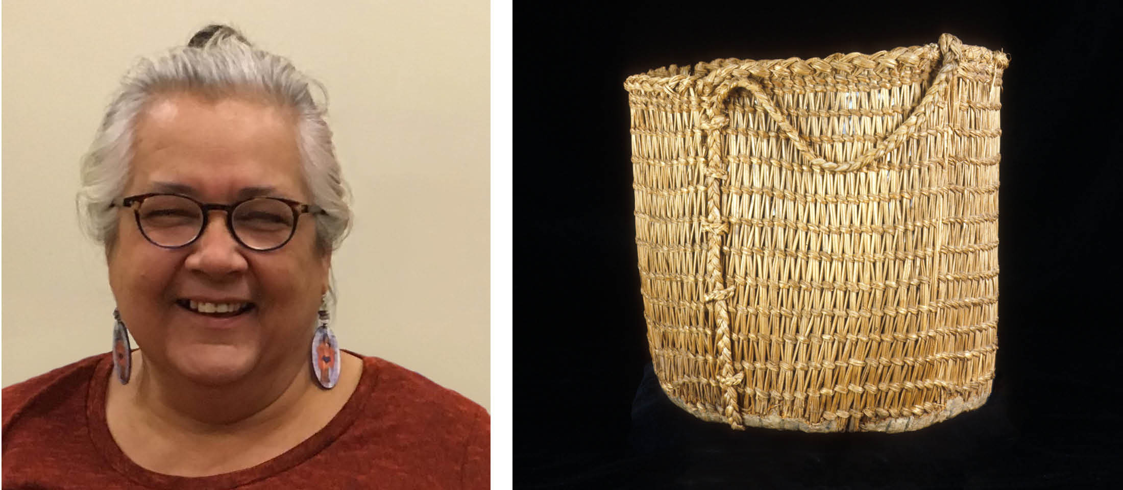 linda coombs and grass pack basket.