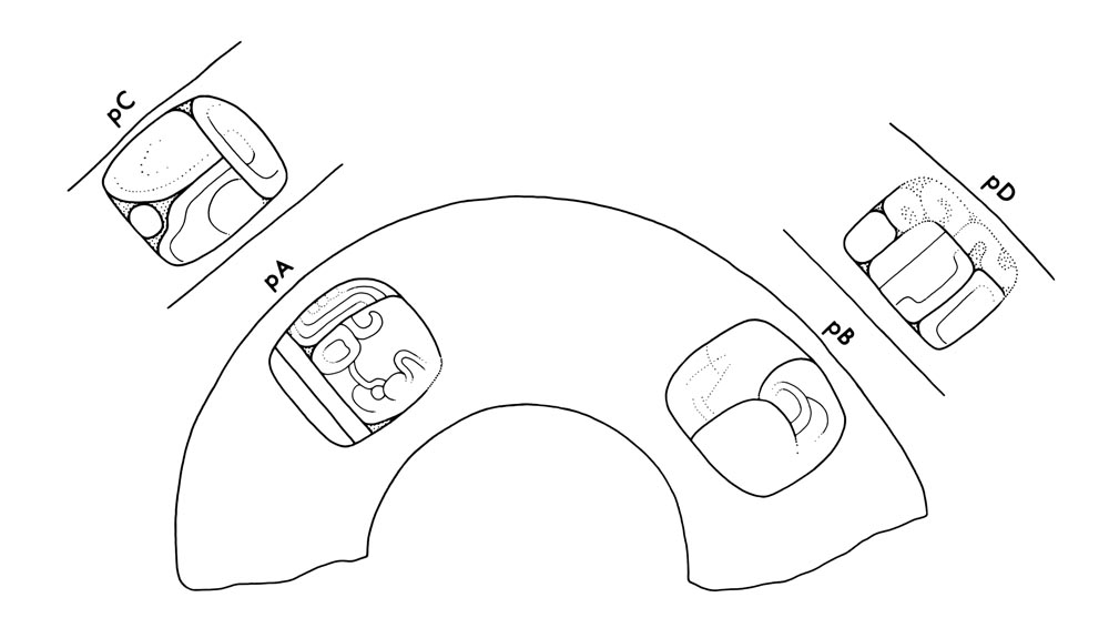 Drawing of Naranjo, Ball-court Sculpture 1, 2004.15.6.4.20