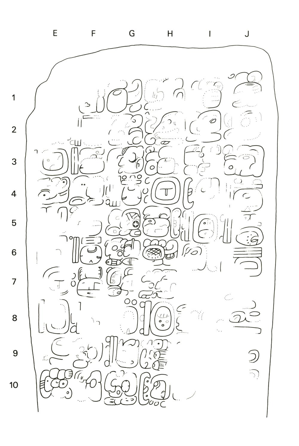 Drawing of Naranjo, Stela 18, back, 2004.15.6.2.31
