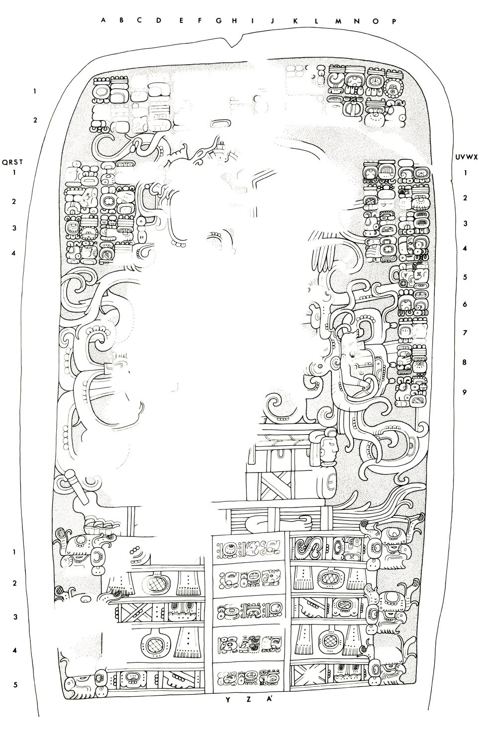 Drawing of Naranjo, Stela 32, front, 2004.15.6.3.14