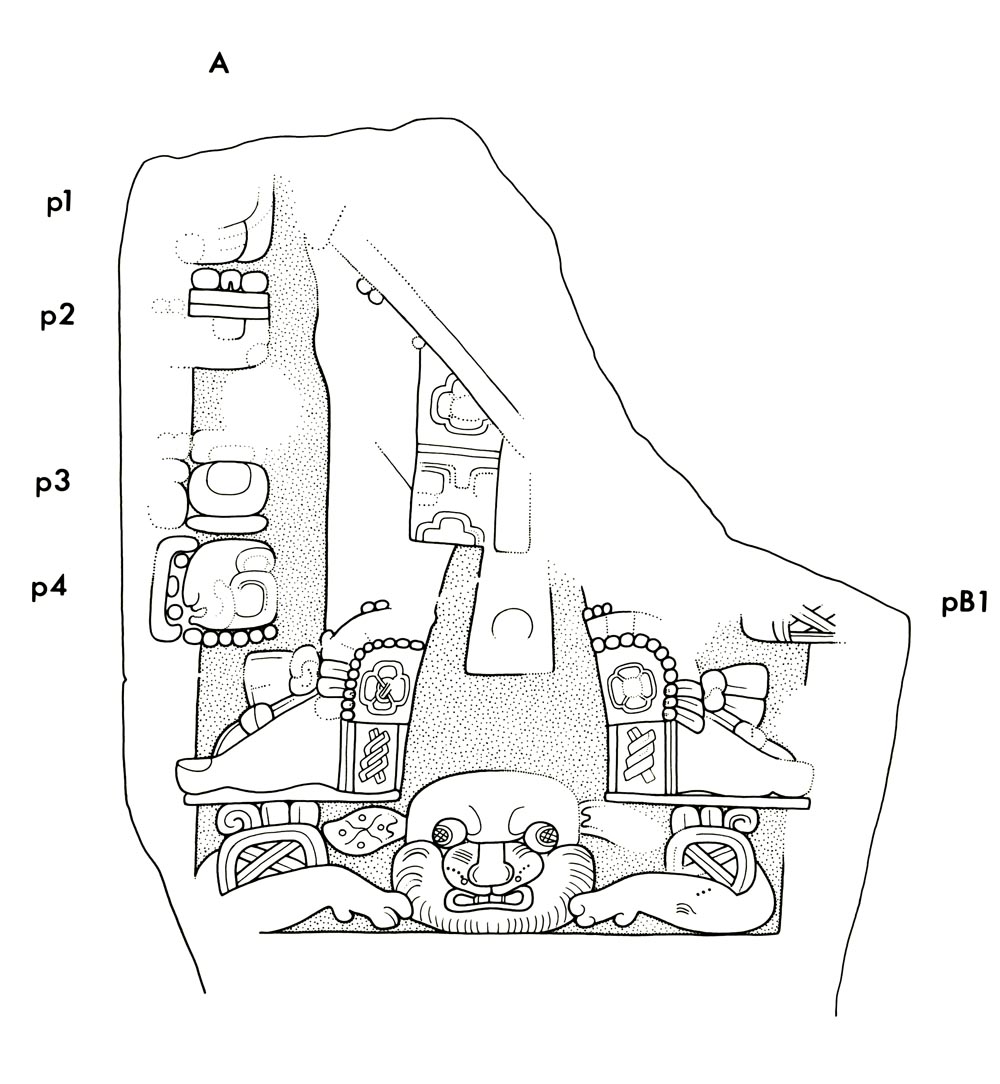 Drawing of Naranjo, Stela 40, front, 2004.15.6.3.21