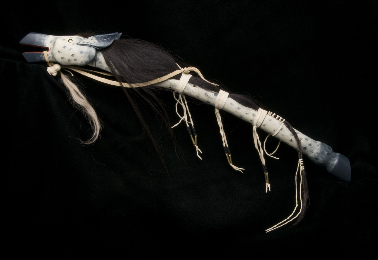 Horse effigy stick by Butch Thunderhawk