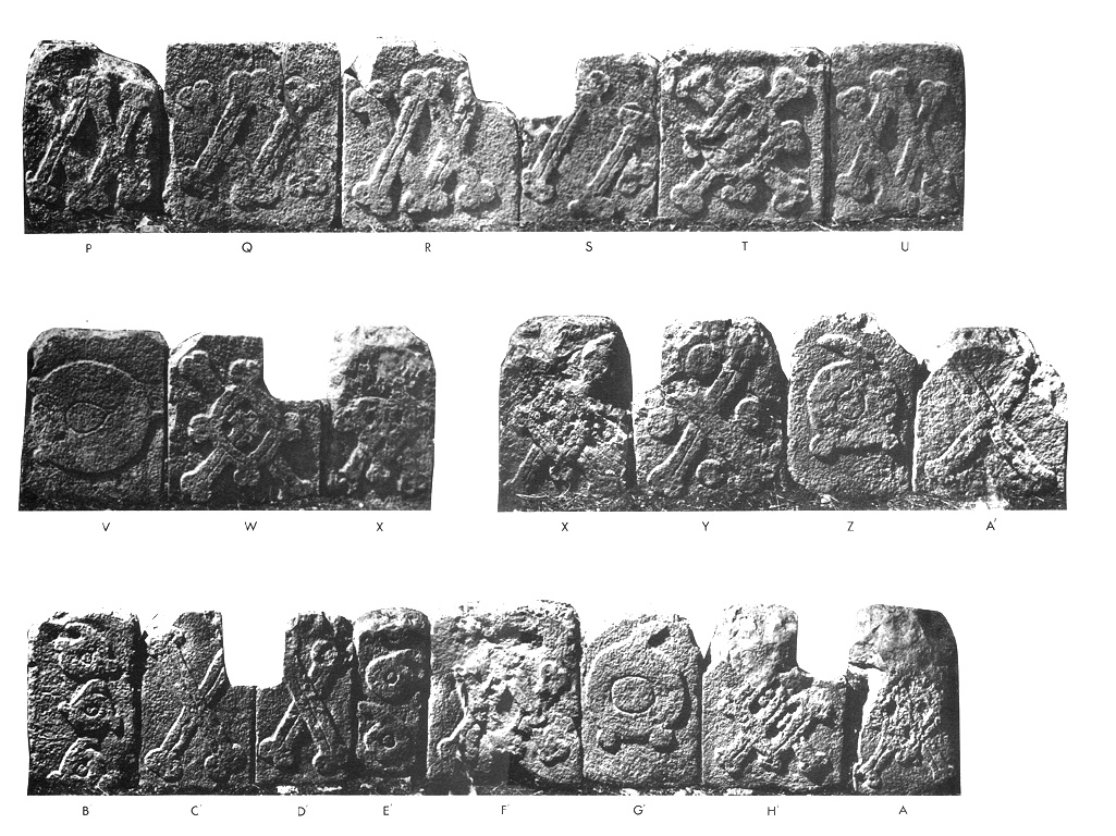 Photo of Uxmal, Monument 2, P-U (2004.15.5.9.56), V-A' (2004.15.5.9.57), and B'-A 2004.15.5.9.58