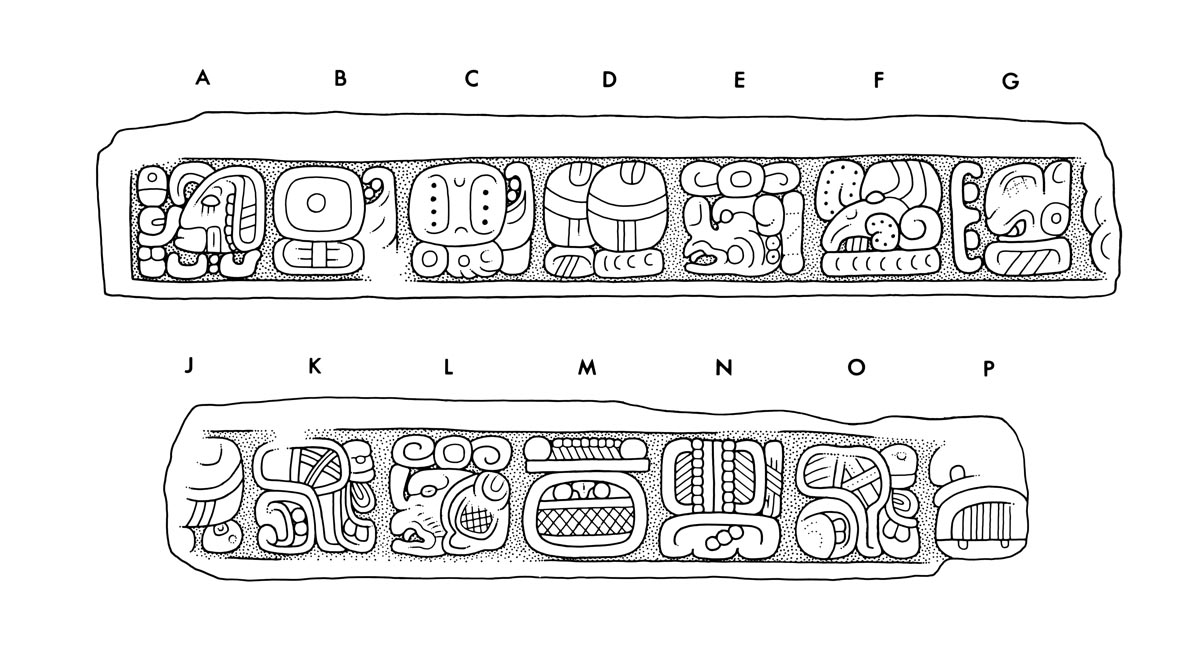 Drawing of Xcalumkin, Lintel 1