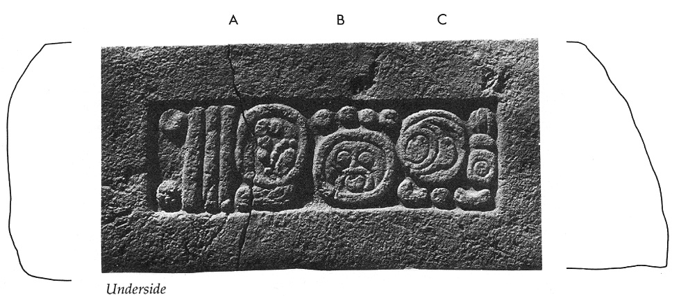 Photo of Xcalumkin, Lintel 2, underside, 2004.15.5.10.11