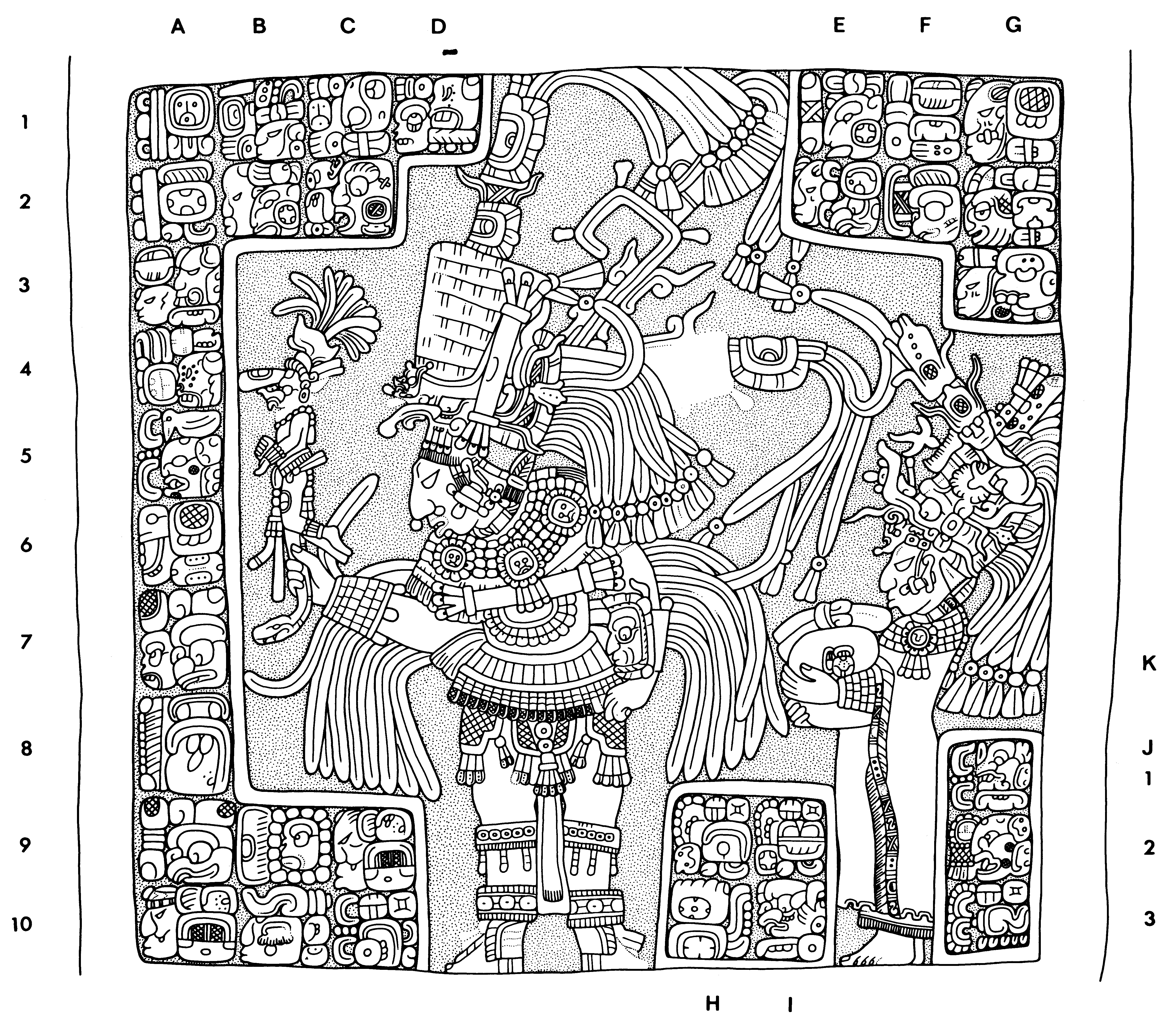 Drawing of Yaxchilan Lintel 1