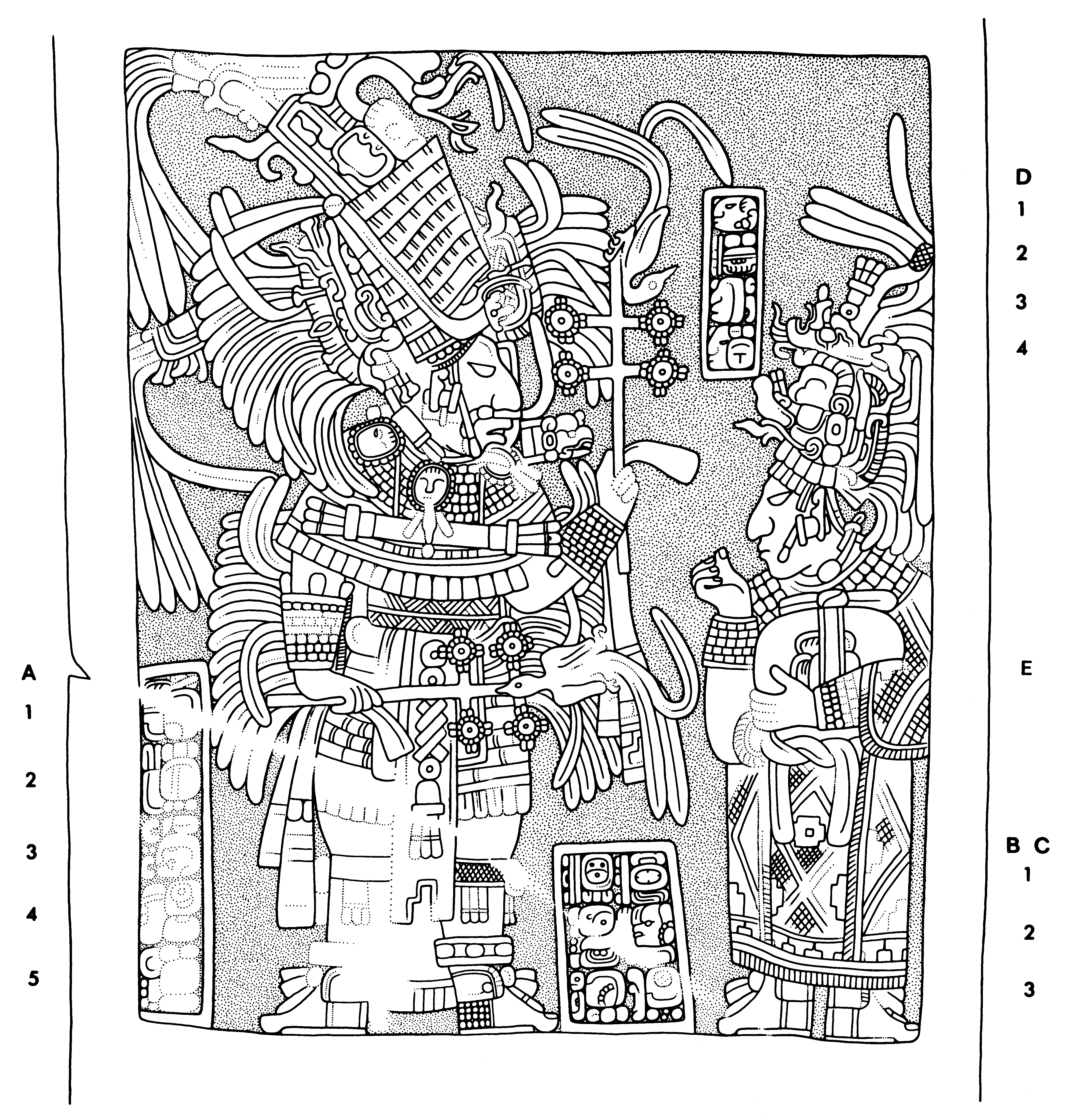 Drawing of Yaxchilan Lintel 5