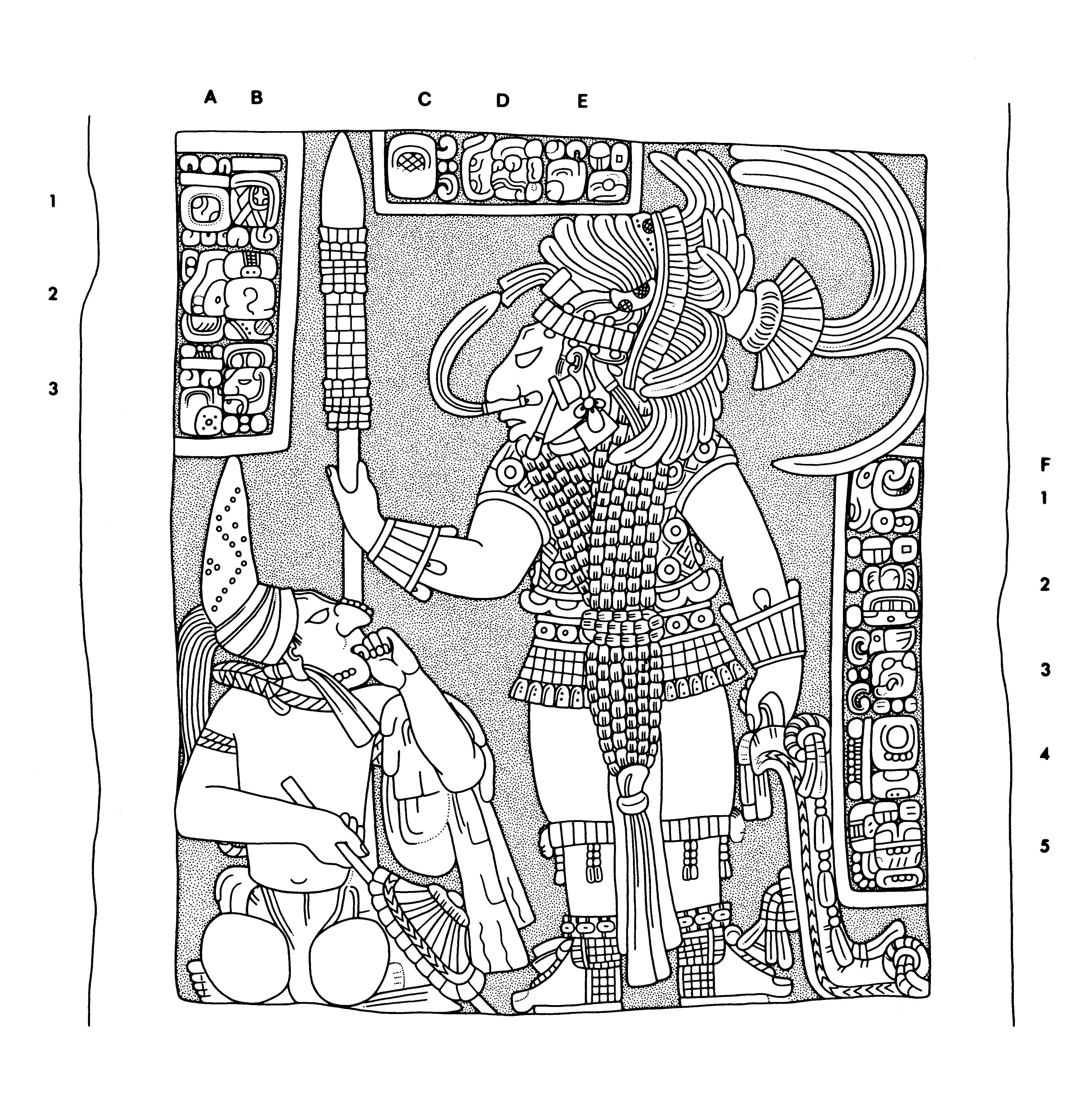 Drawing of Yaxchilan Lintel 16