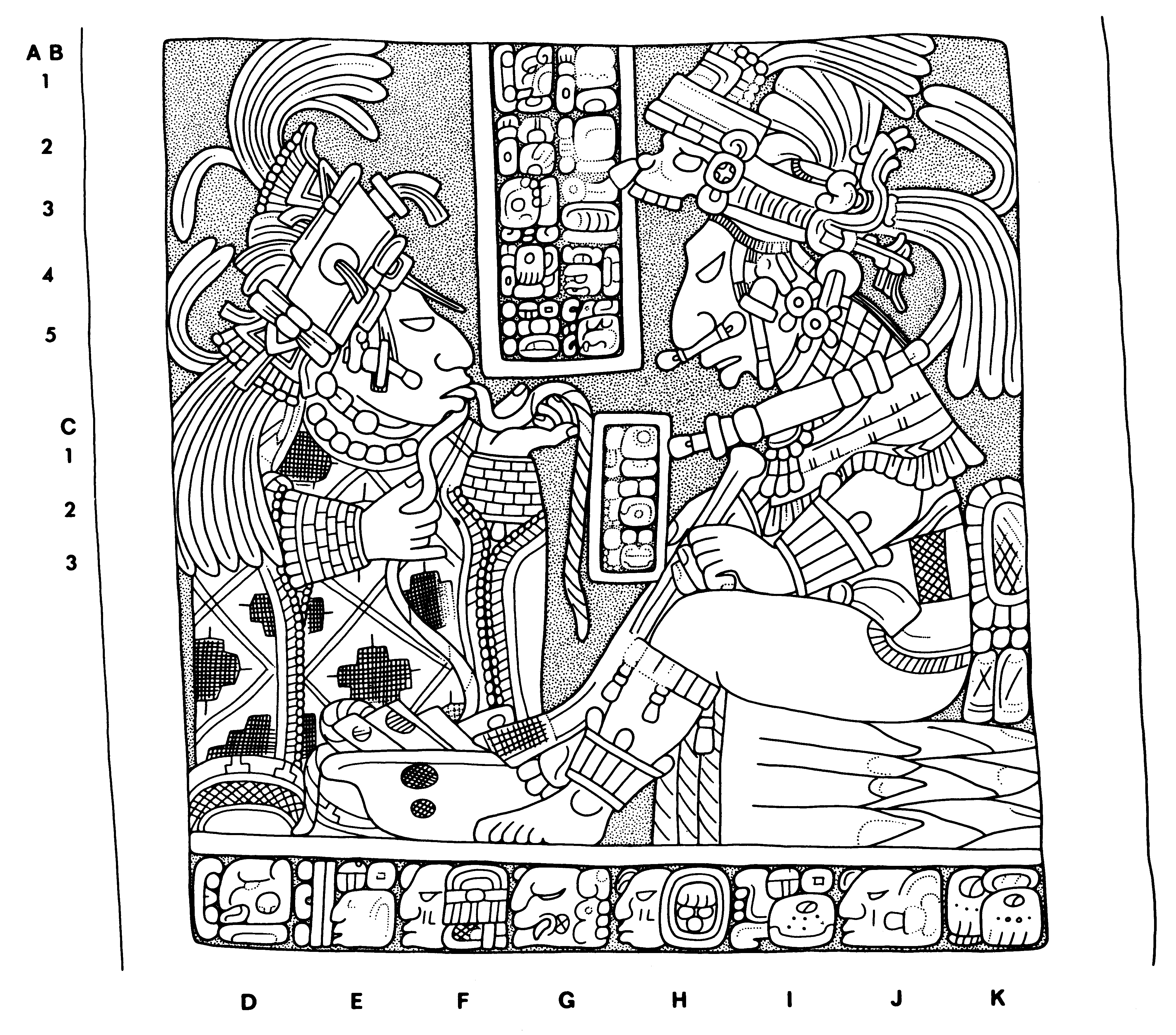 Drawing of Yaxchilan Lintel 17