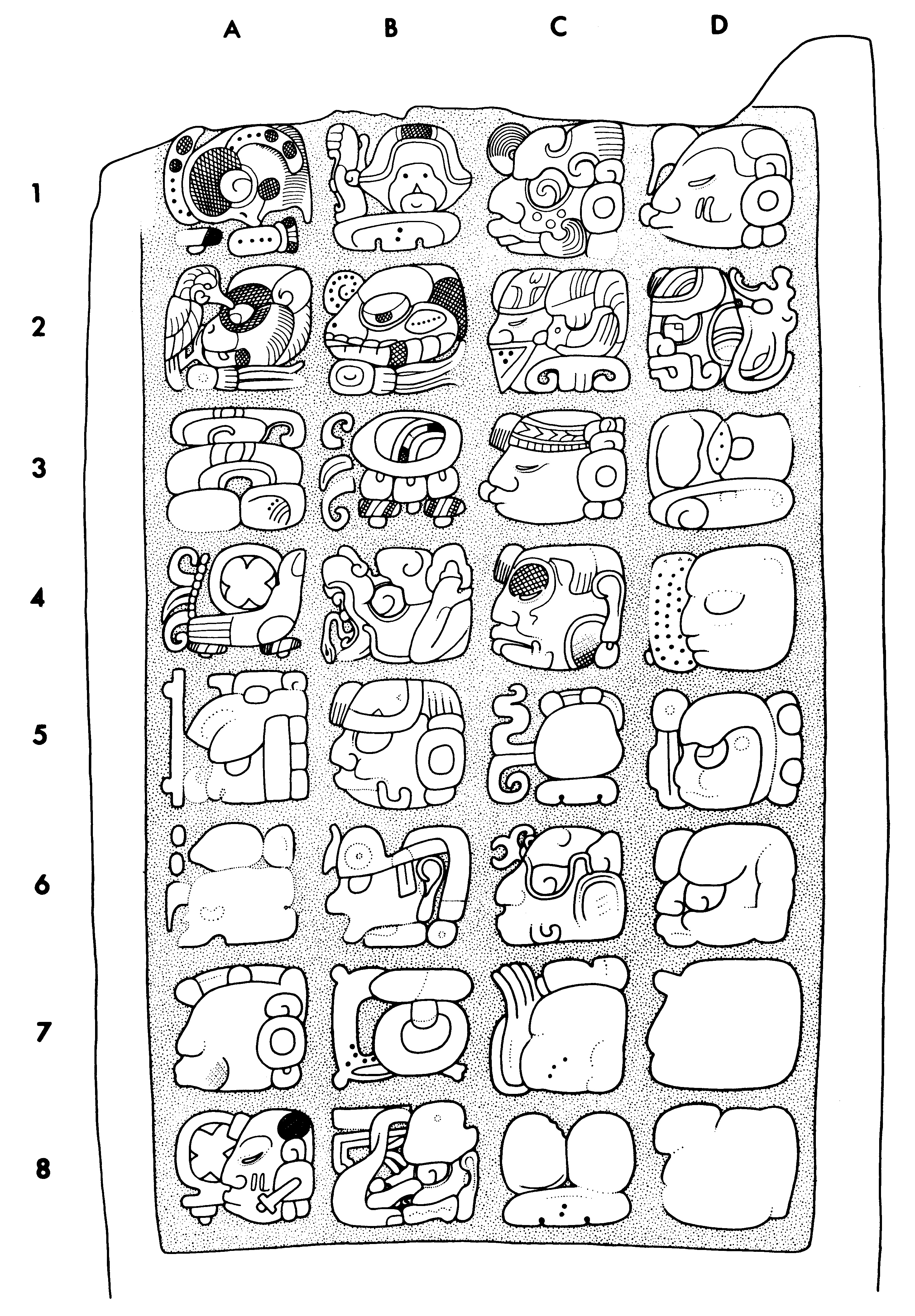Drawing of Yaxchilan Lintel 22