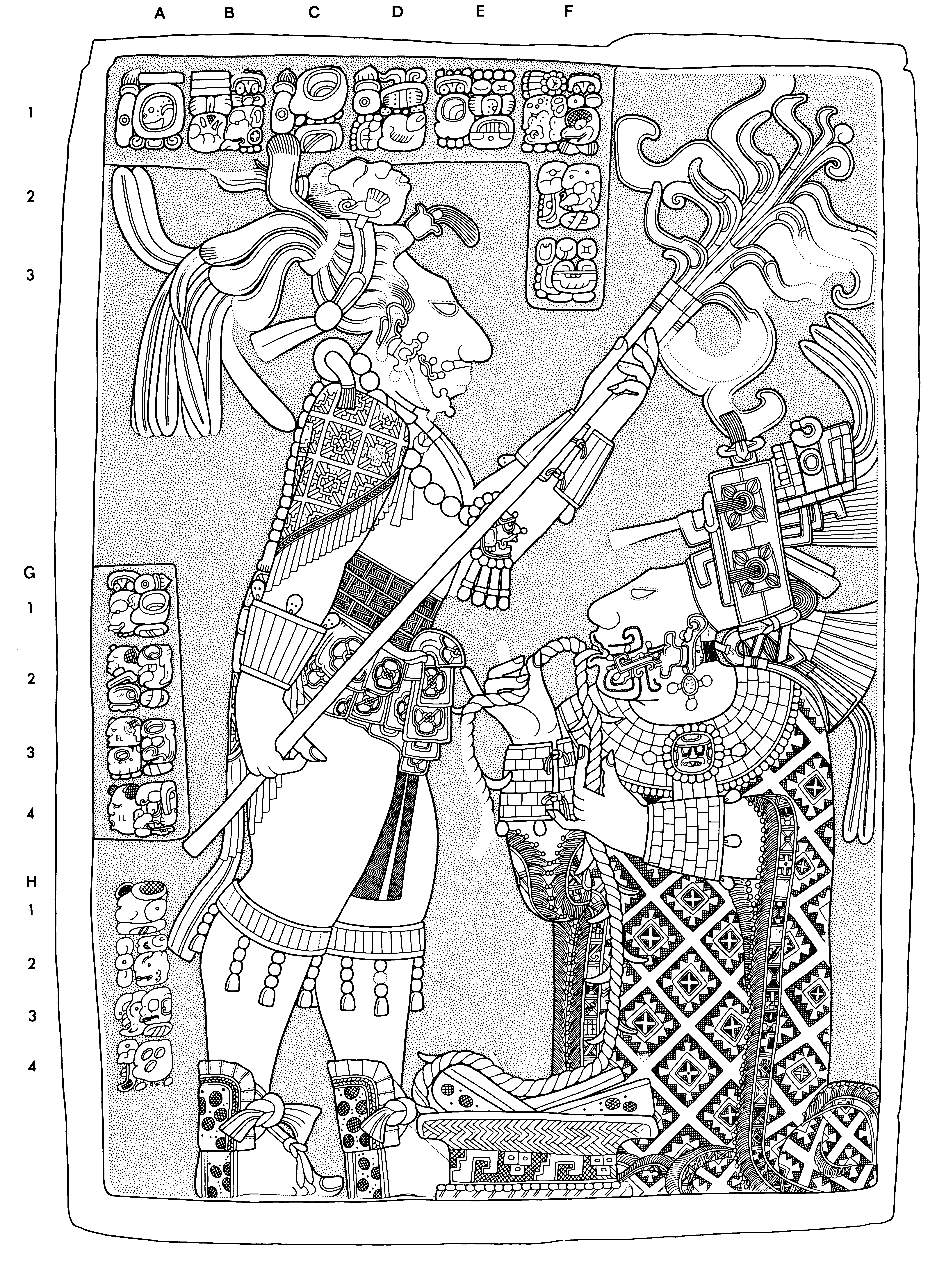 Drawing of Yaxchilan Lintel 24