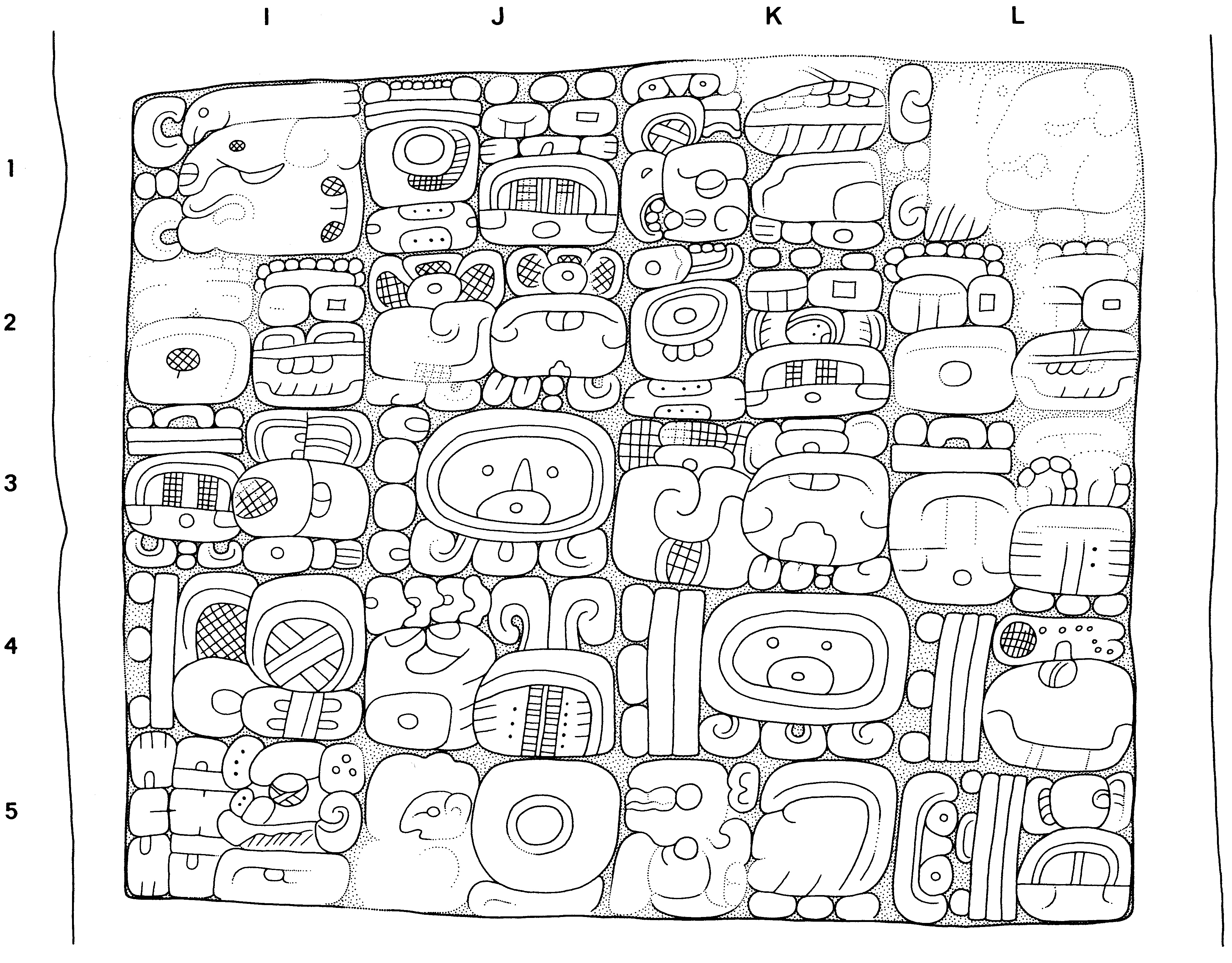 Drawing of Yaxchilan, Lintel 31, underside, 2004.15.6.6.3