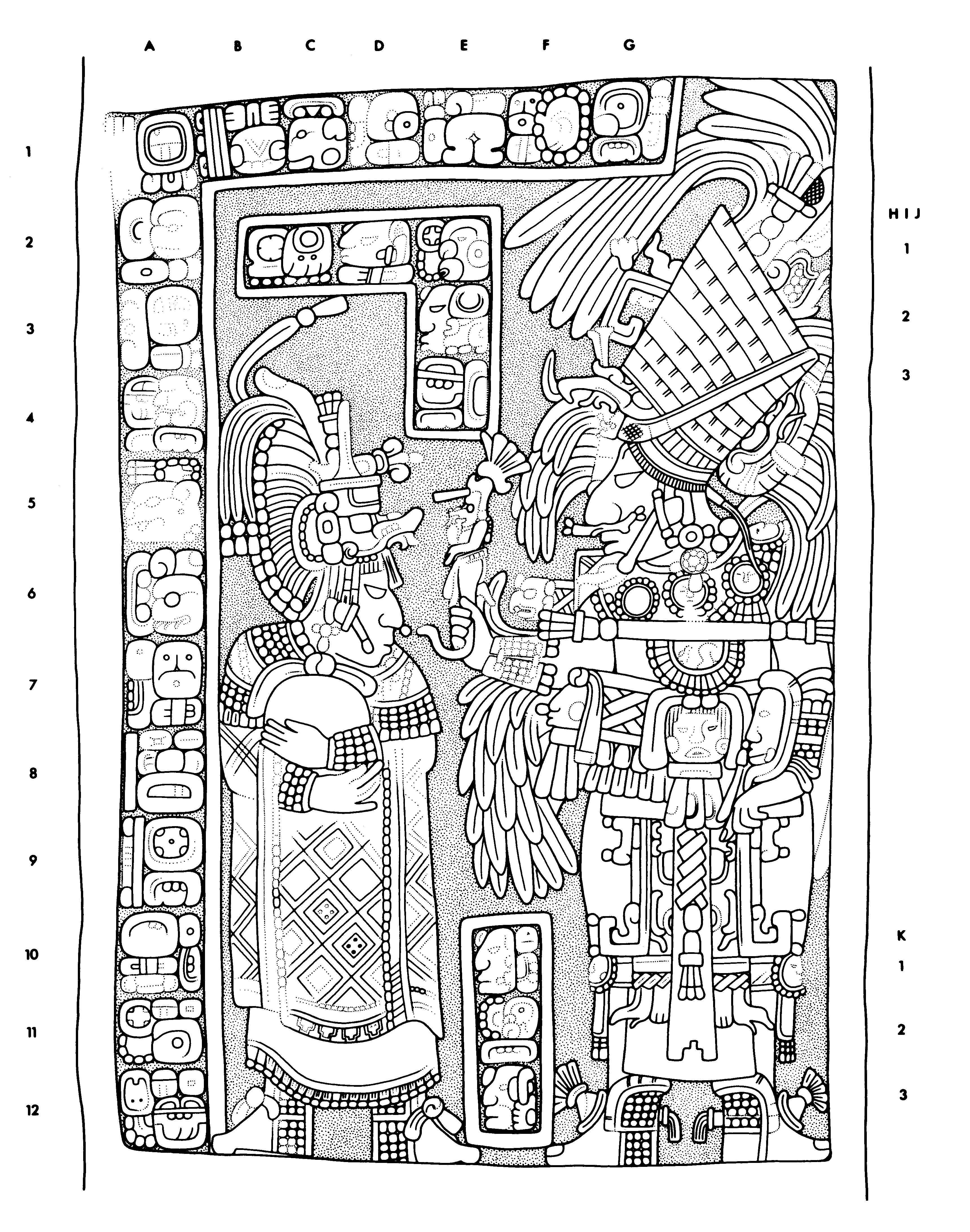 Drawing of Yaxchilan, Lintel 32, underside, 2004.15.5.6.4