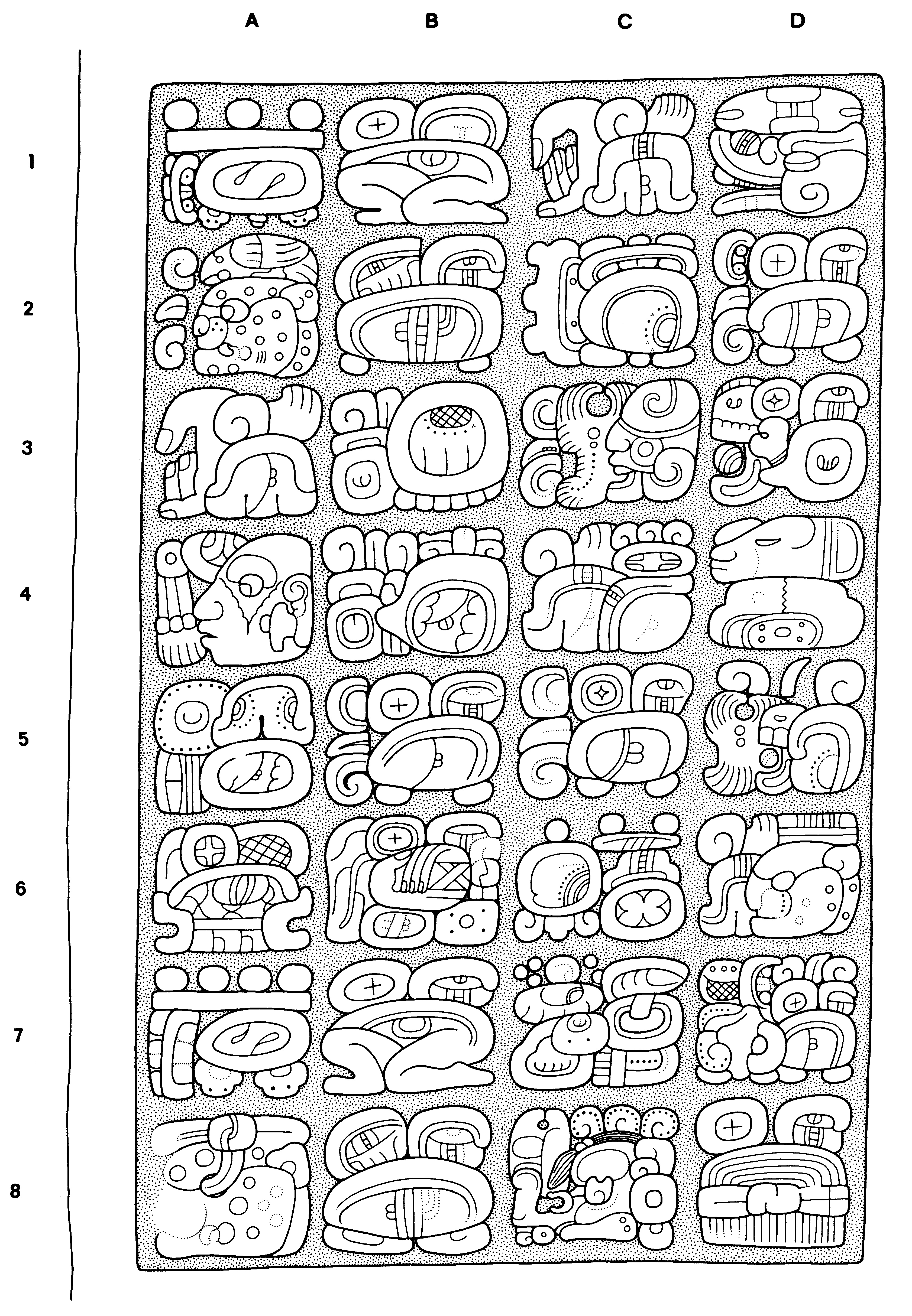 Drawing of Yaxchilan, Lintel 37, underside, 2004.15.5.6.10