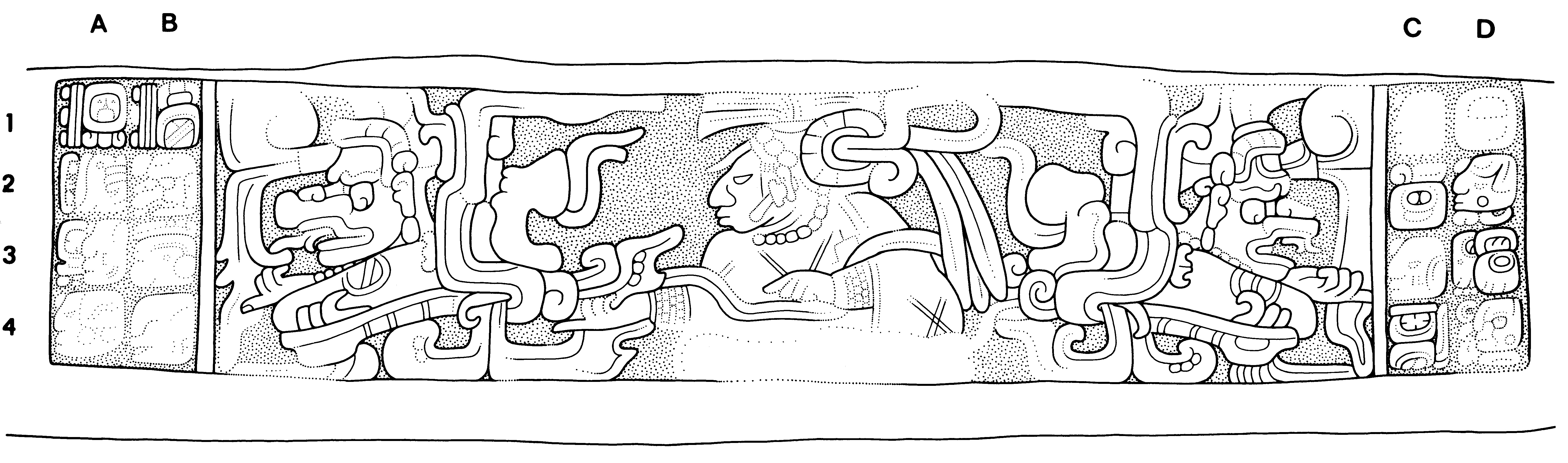 Drawing of Yaxchilan, Lintel 40, underside, 2004.15.5.6.13