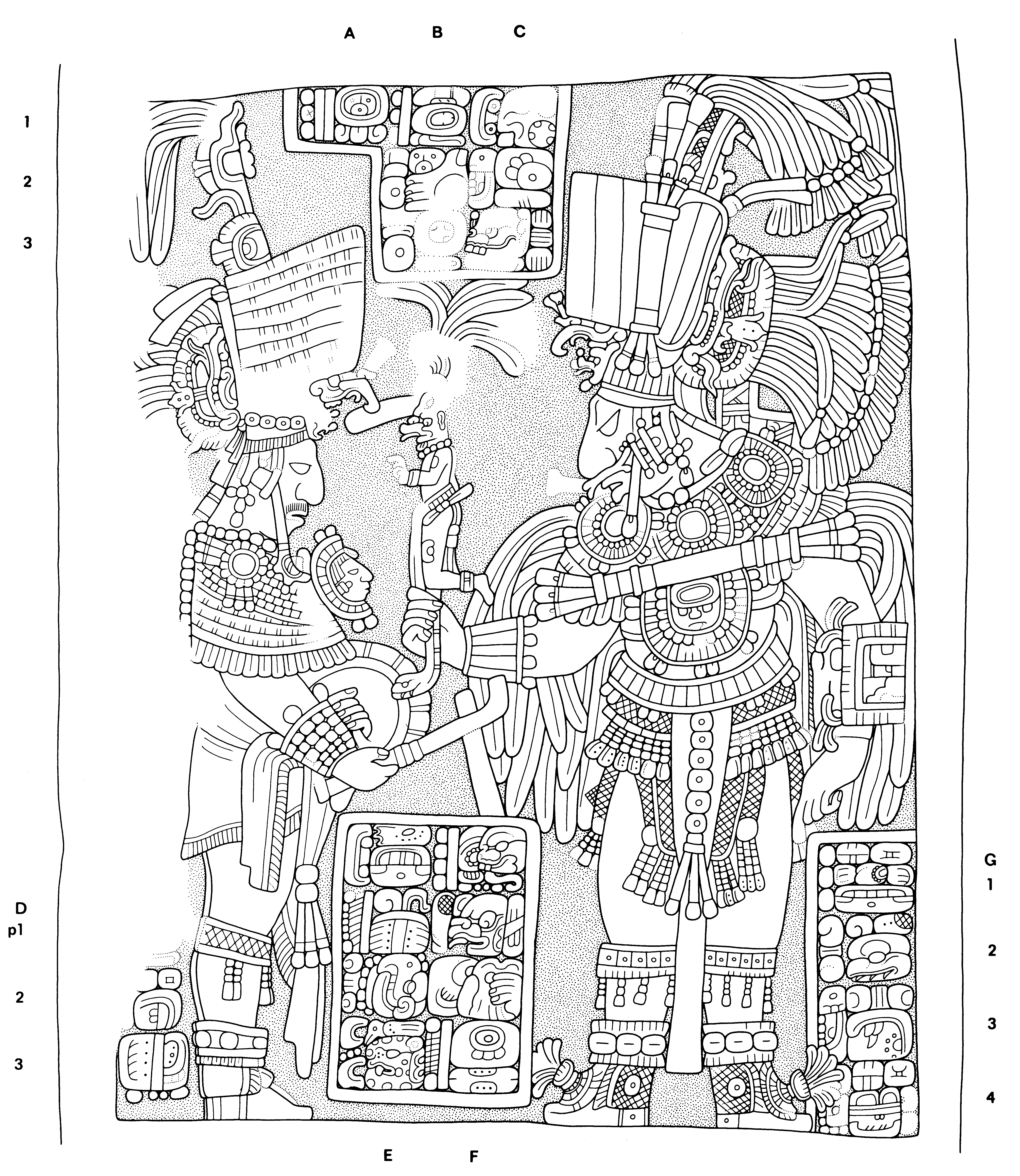 Drawing of Yaxchilan, Lintel 42, underside, 22004.15.5.6.15