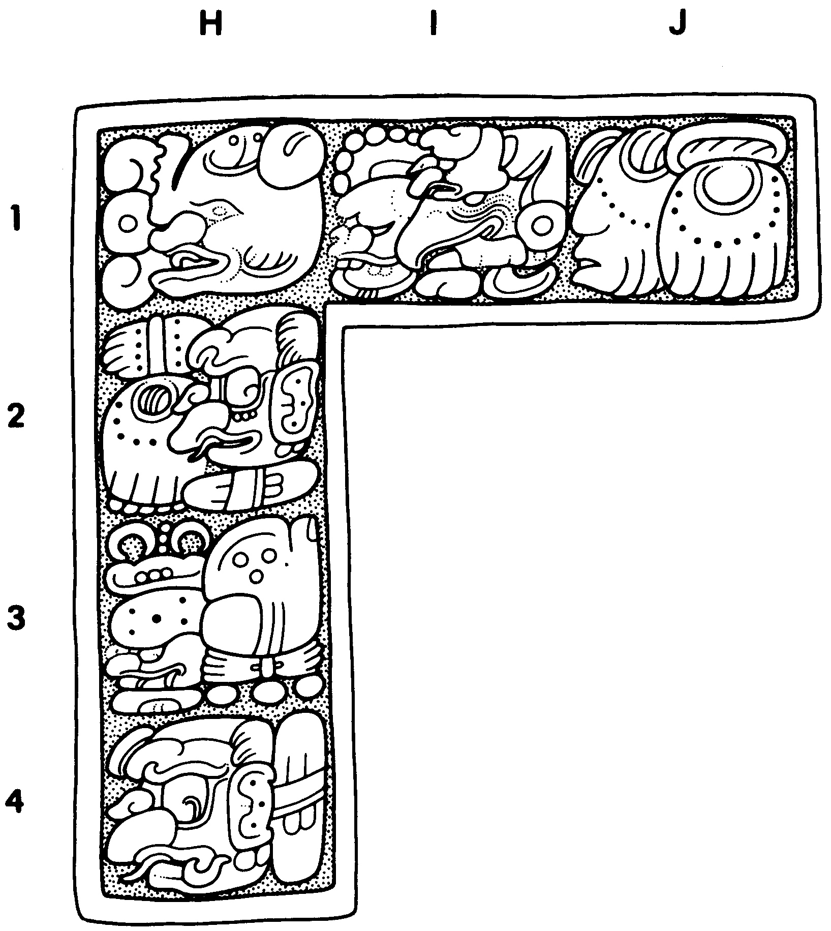 Drawing of Yaxchilan, Lintel 46, detail, 2004.15.5.6.22/.23