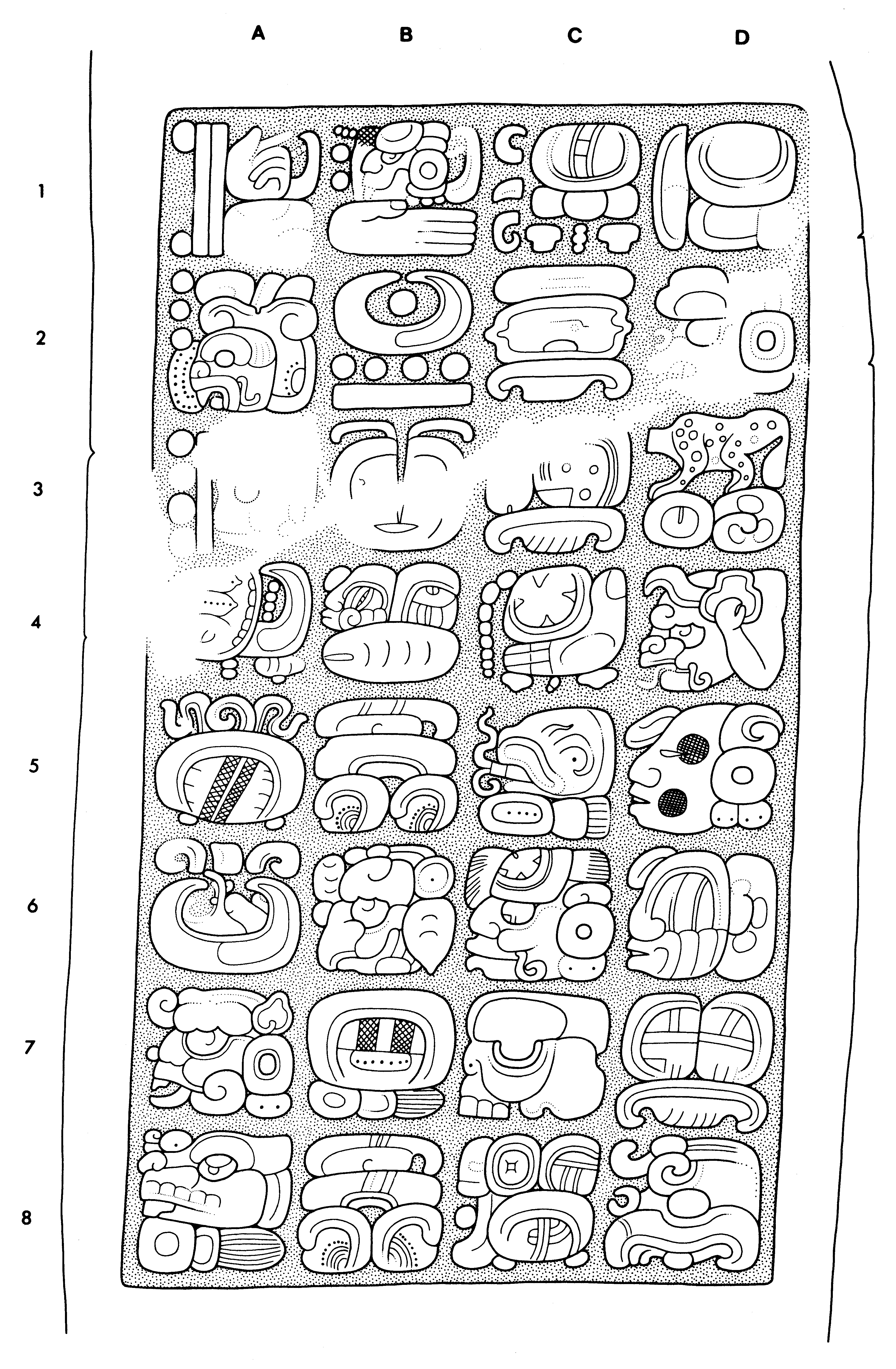 Drawing of Yaxchilan, Lintel 47, underside