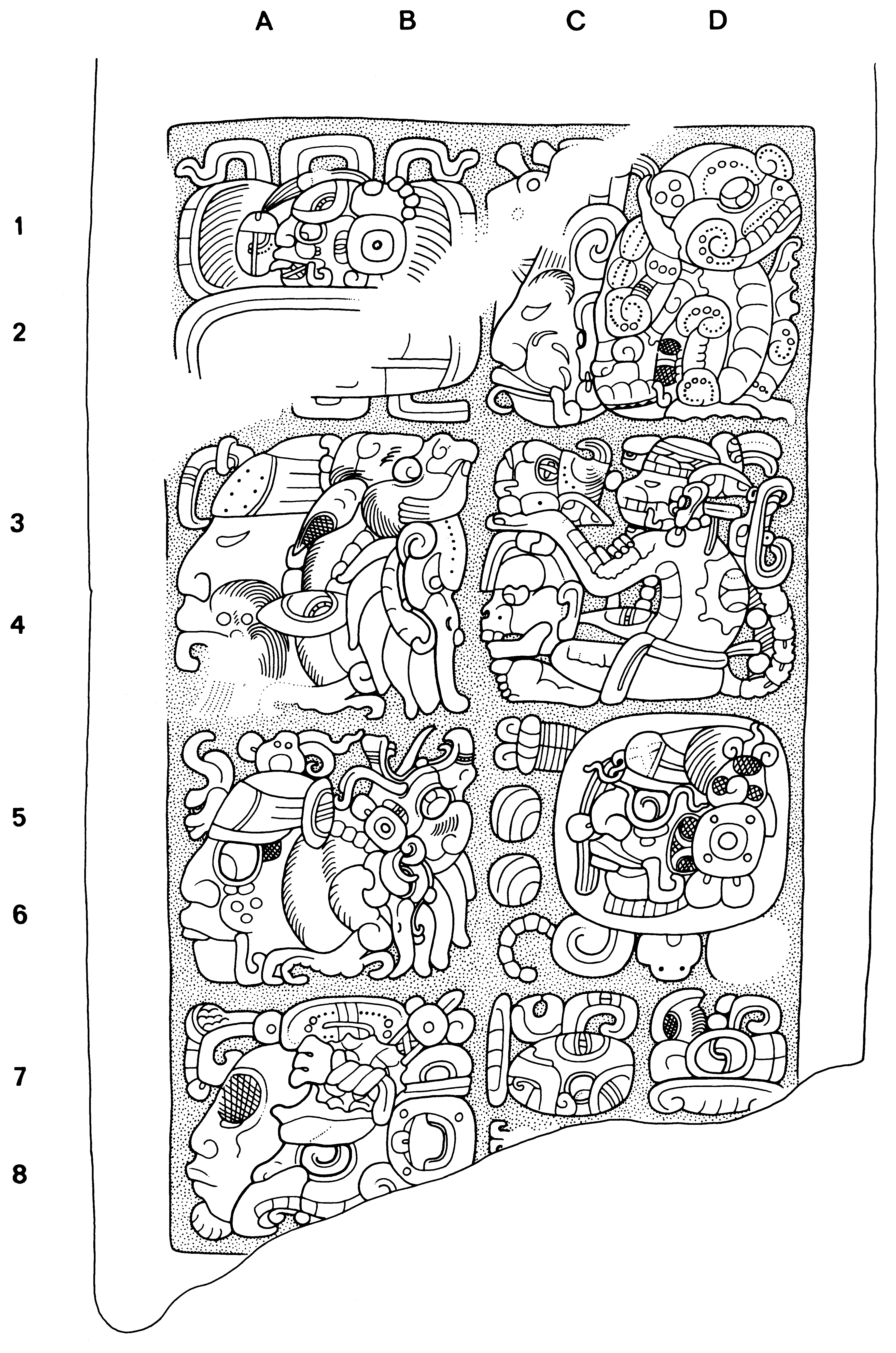 Drawing of Yaxchilan, Lintel 48, underside, 2004.15.5.6.27