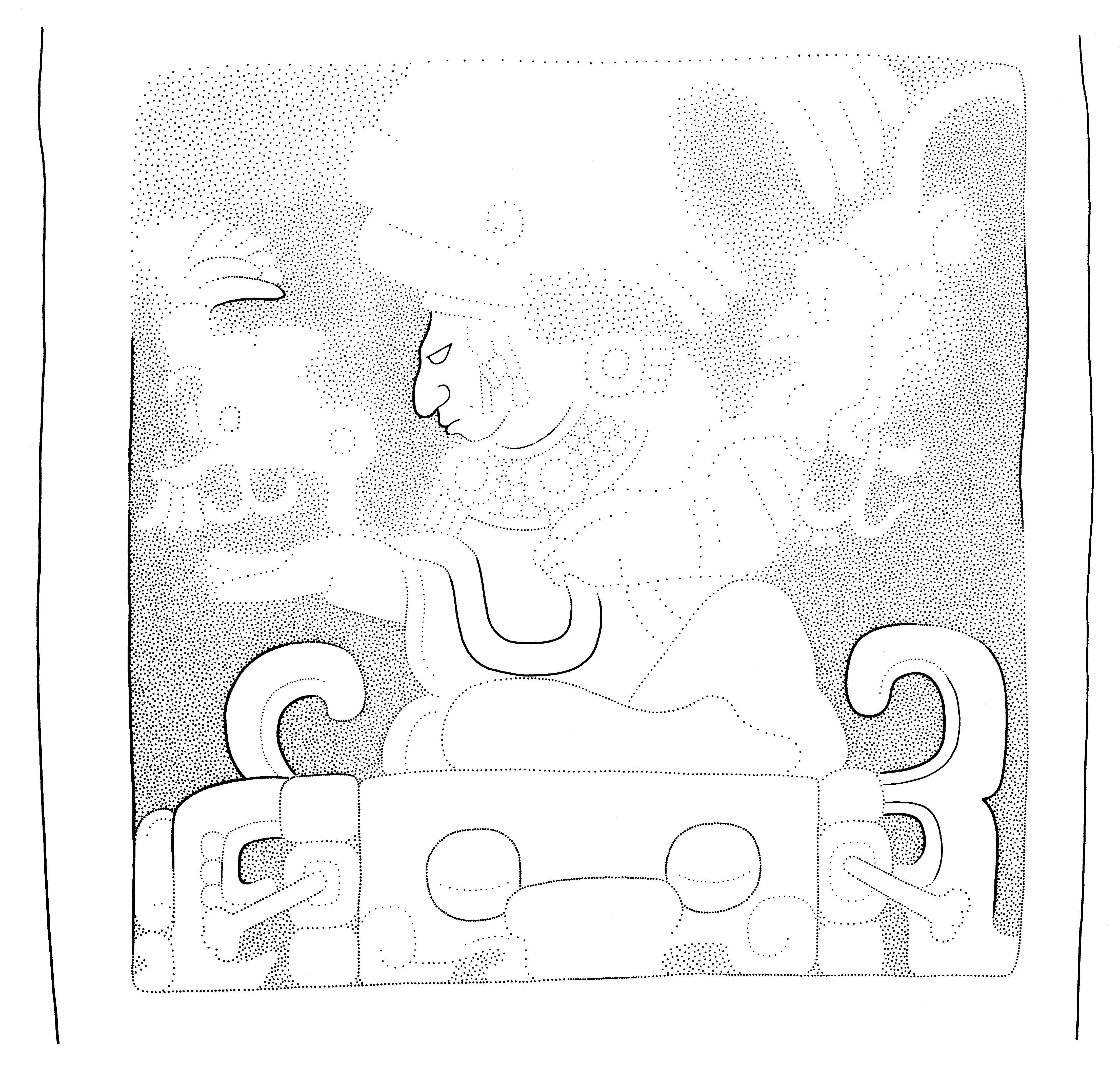 Drawing of Yaxchilan, Lintel 51, underside, 2004.15.5.6.31