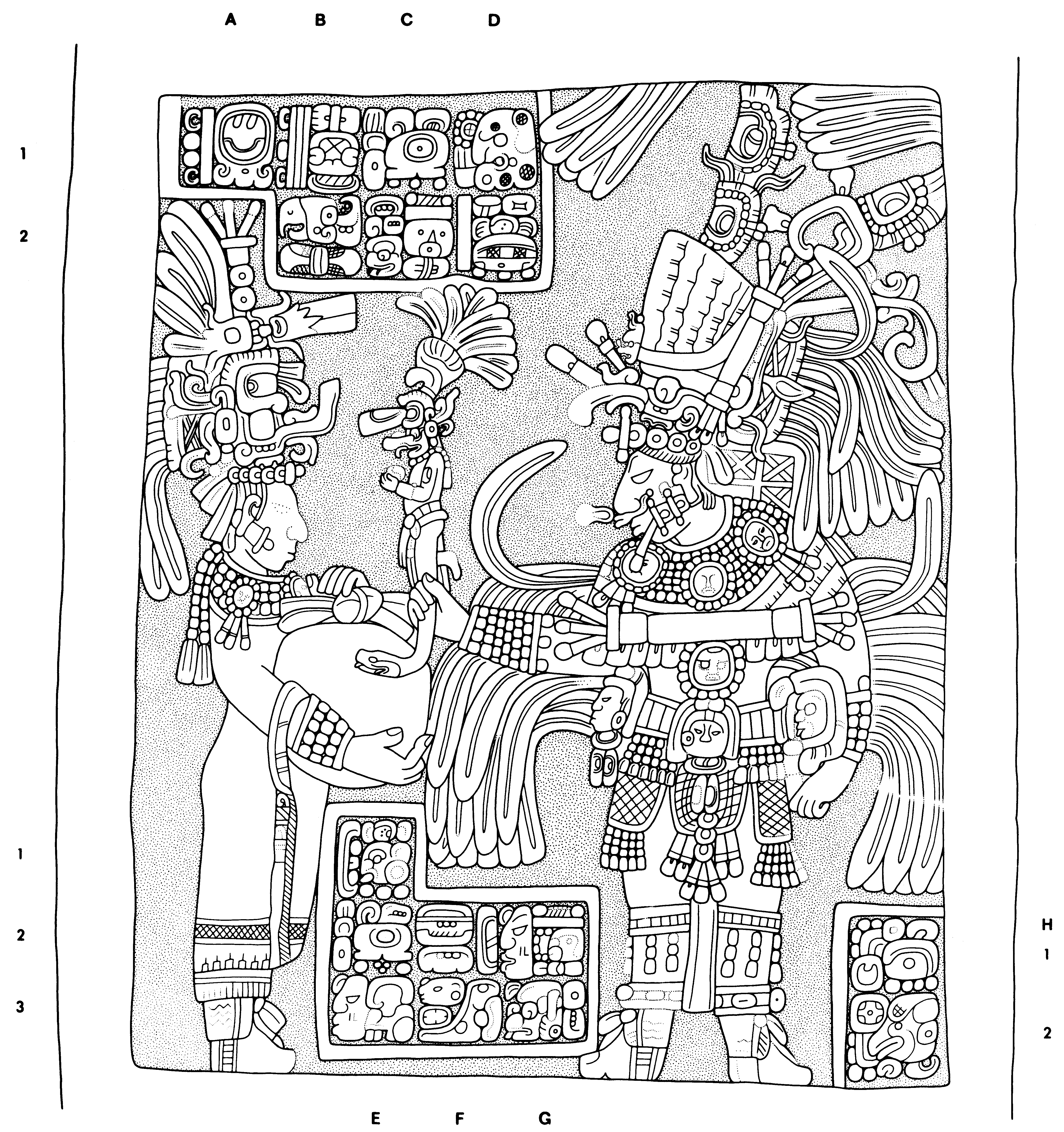 Drawing of Yaxchilan, Lintel 53, underside, 2004.15.5.6.33