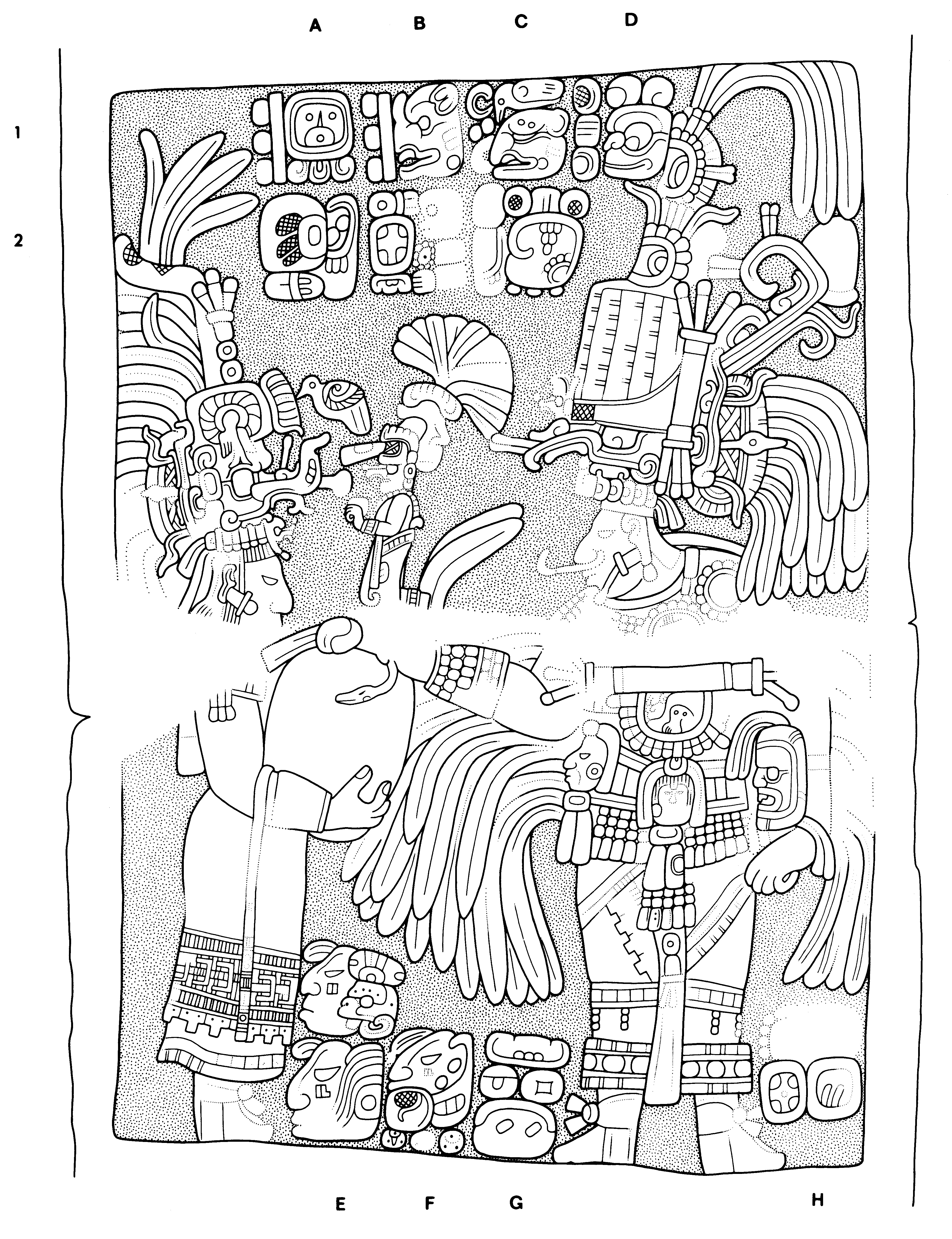 Drawing of Yaxchilan, Lintel 54, underside, 2004.15.5.6.34