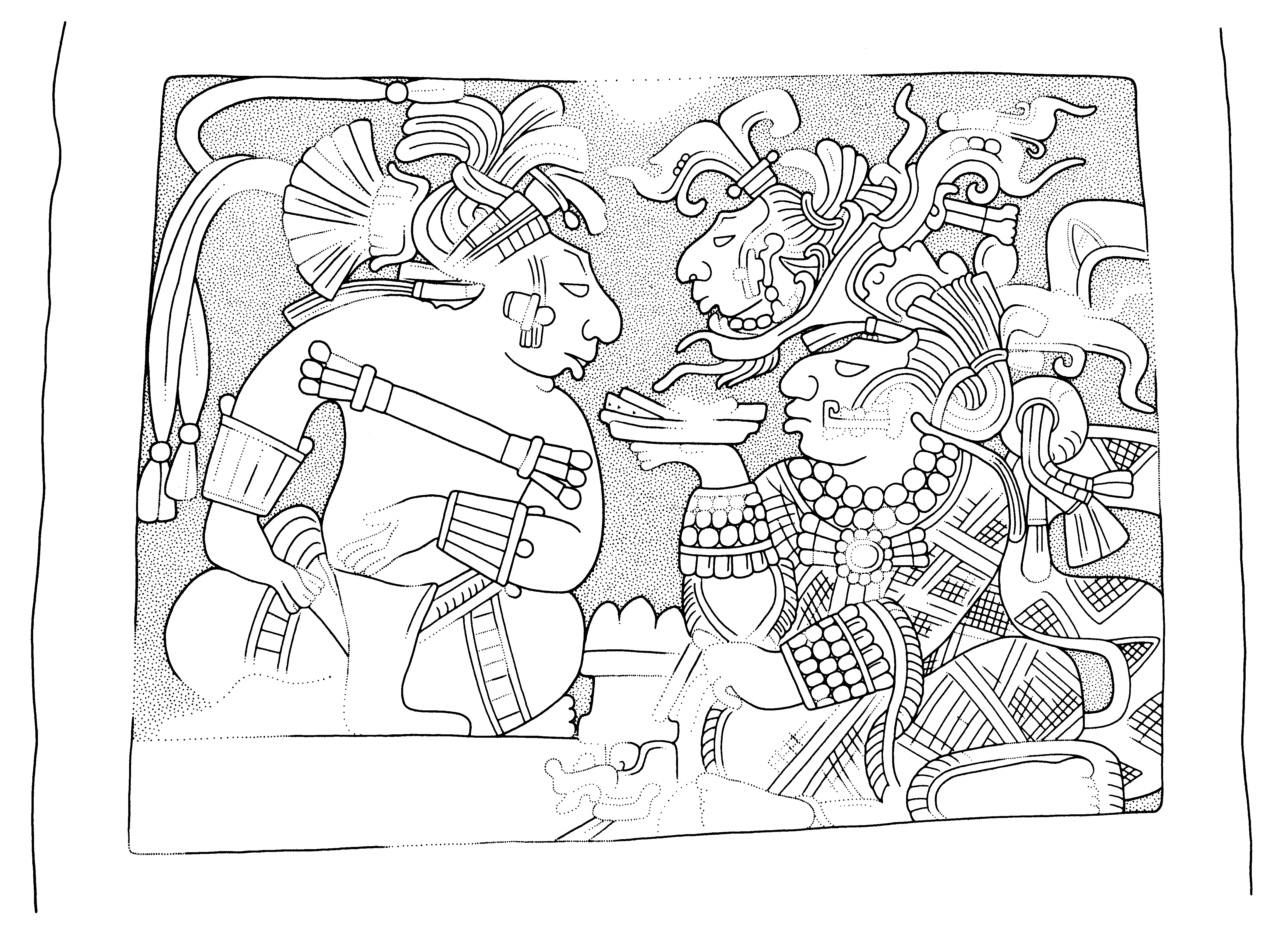 Drawing of Yaxchilan, Lintel 55, underside, 2004.15.5.6.35