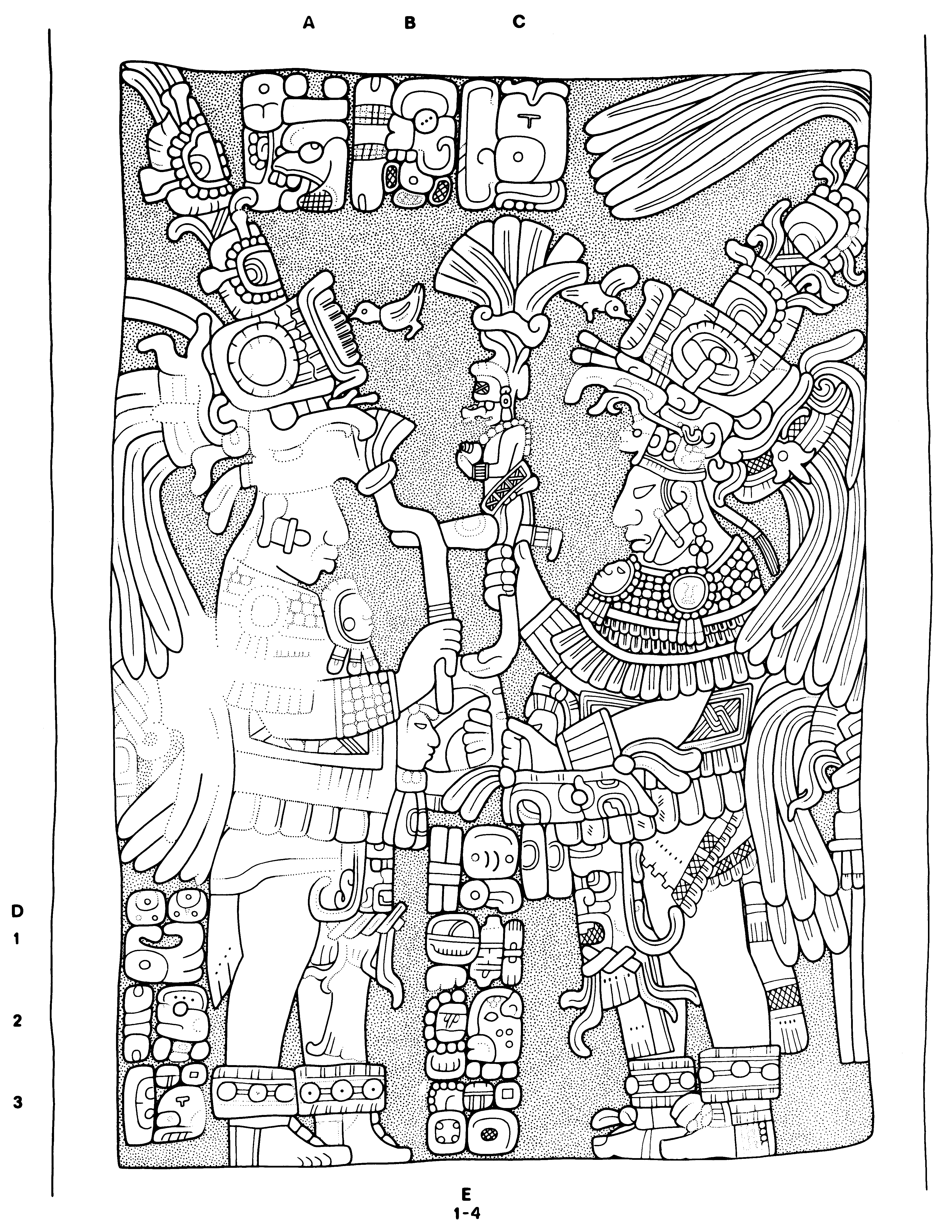 Drawing of Yaxchilan, Lintel 58, underside, 2004.15.5.6.39