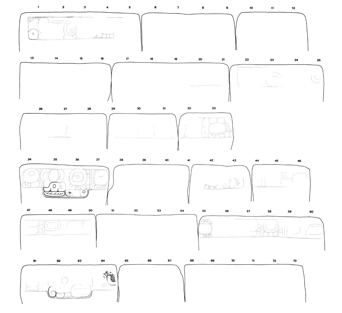 Drawing of Yaxchilan Stairway 1, Step 3