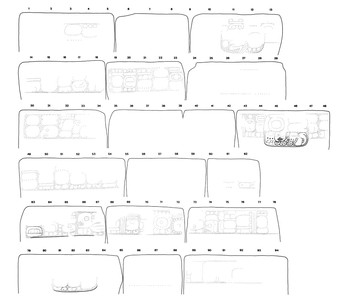 Drawing of Yaxchilan Stairway 1, Step 5