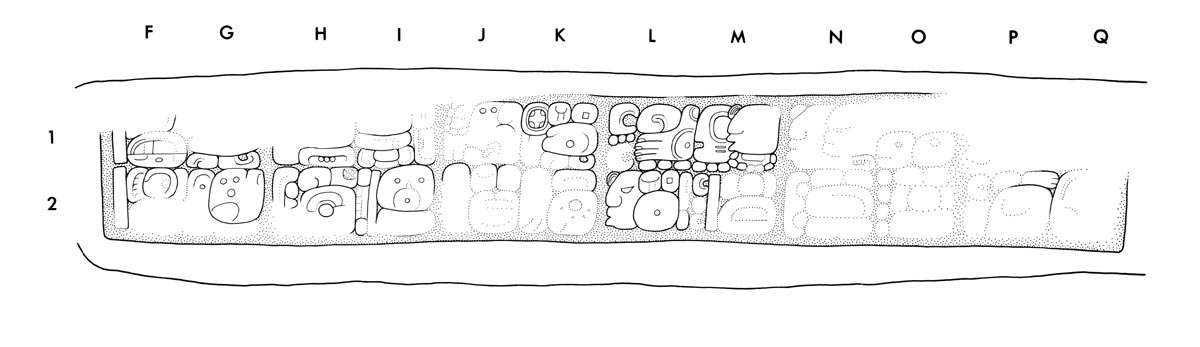 Drawing of Yaxchilan Stairway 3, Step 1 riser