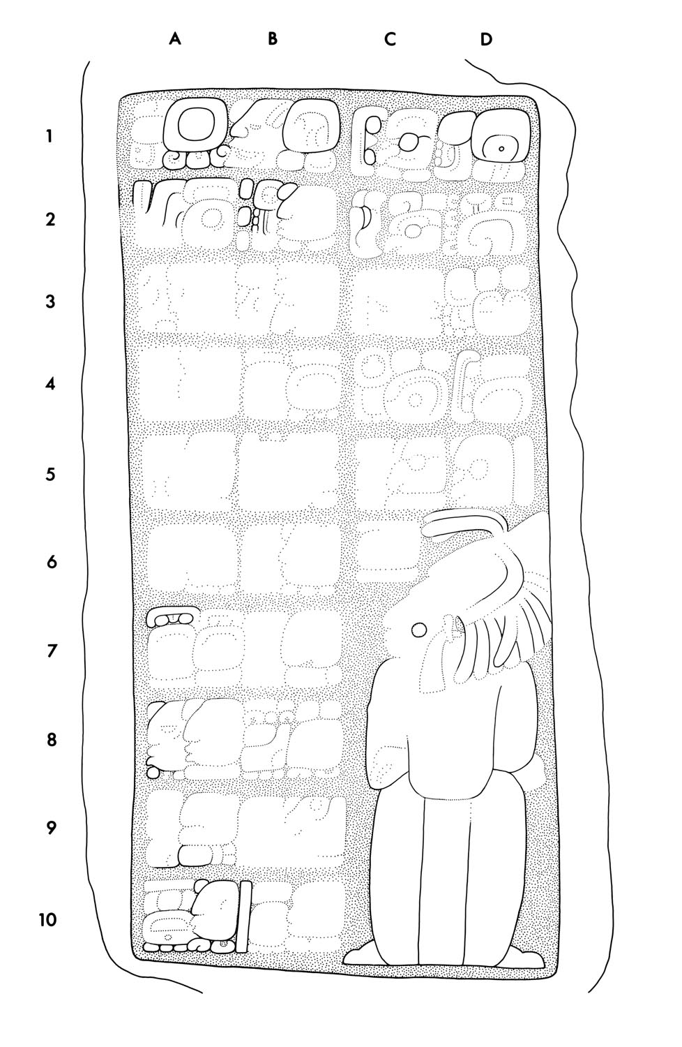 Drawing of Yaxchilan Stairway 3, Step 2
