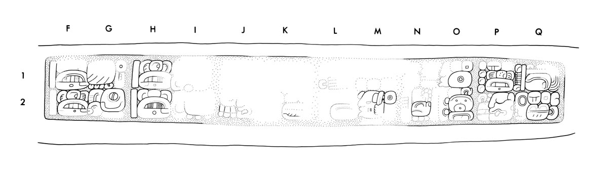 Drawing of Yaxchilan Stairway 3, Step 5 riser