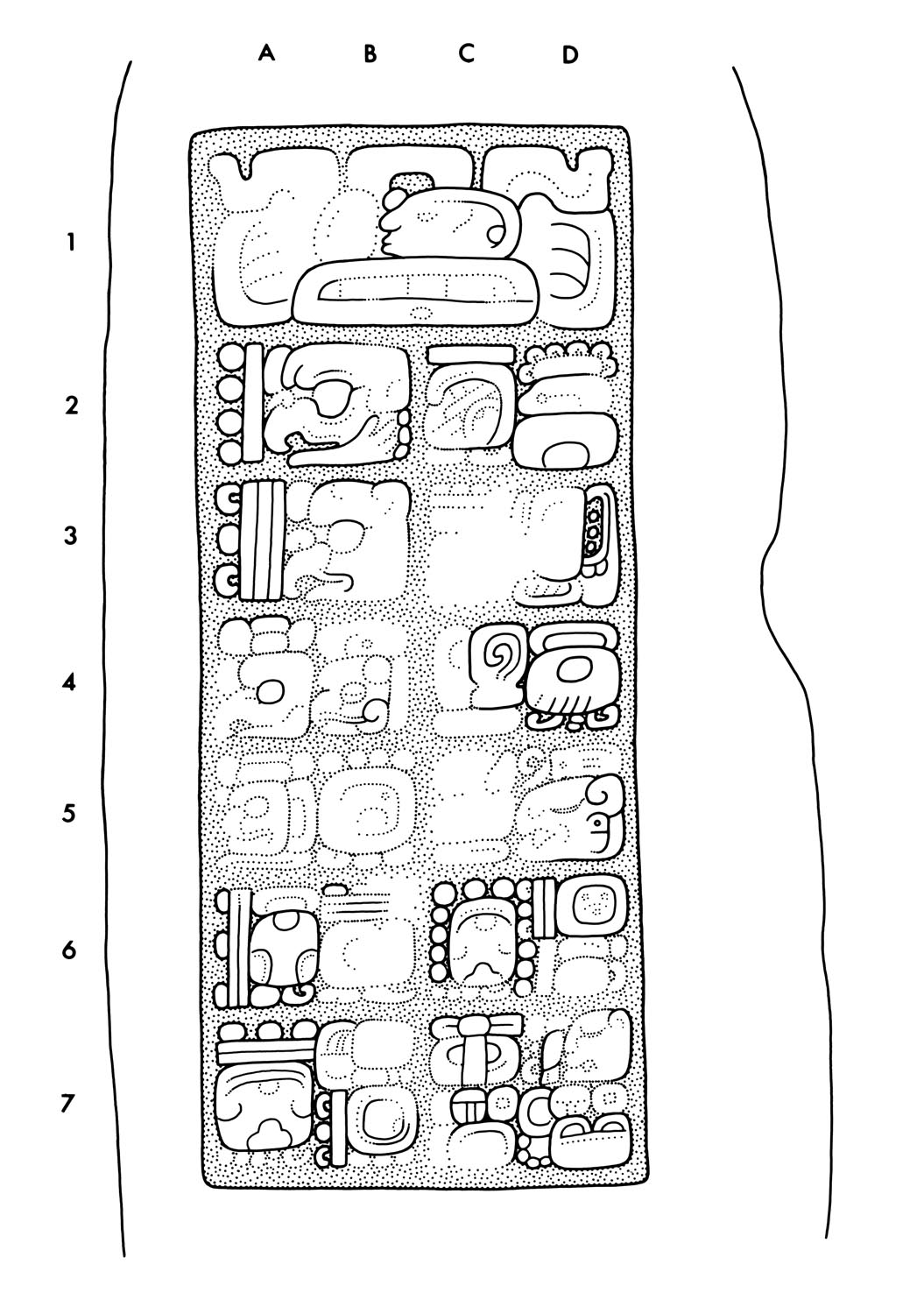 Drawing of Yaxchilan Stairway 4, Step 3
