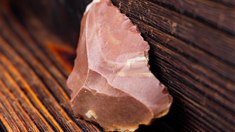 flint-knapped stone.