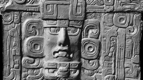 3D screenshot detail of Copan's Yehnal Structure modeled stucco.