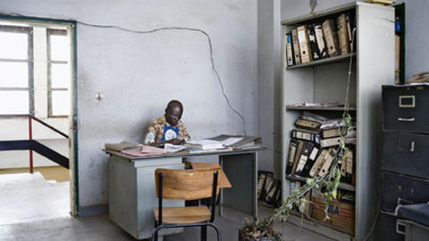 man in DR Congo office.