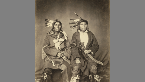 Little Crow (Che-tan-wa-ku-te-a-ma-na or Hawk that Hunts Walking), 1810-1863, and His Own Thunder (Wa-kin-yan-to-wa), both of Mdewakanton Dakota Nation.