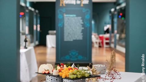 catered food for party in gallery.