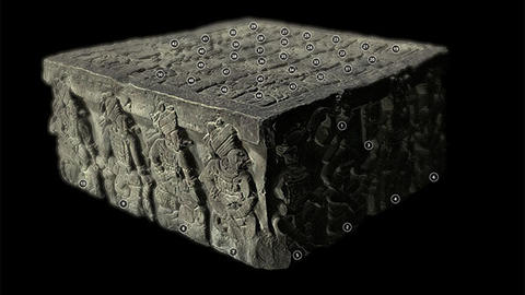 3d model of cast of ancient maya altar q.