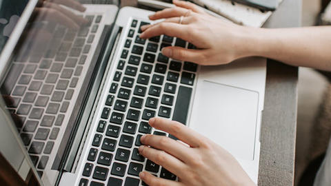 typing on keyboard