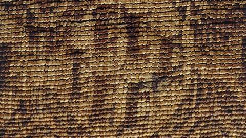 Detailing of a root gathering bag, also called a sally bag.
