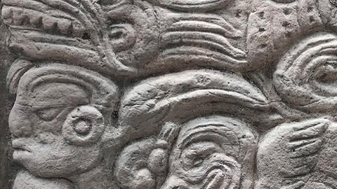 Close up of hieroglyphs.