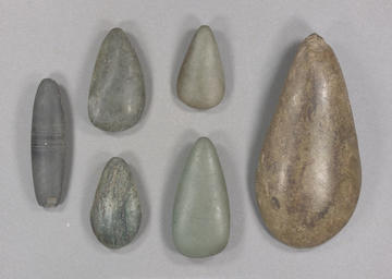 Group of six stone tools