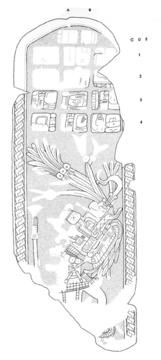 Drawing of Itzimte, Stela 5, front, 2004.15.6.8.4